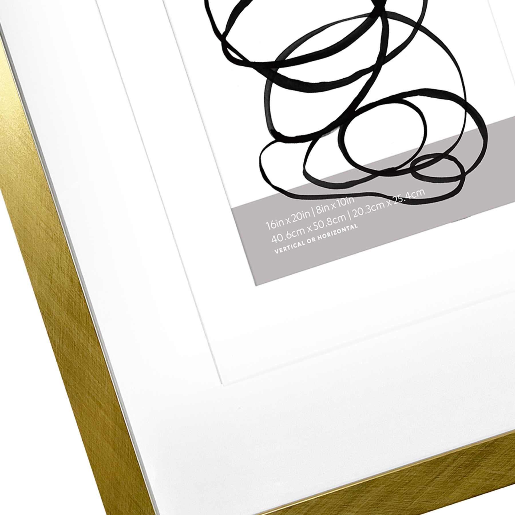 Gold Double Mat Wide Wall Frame, 16x20