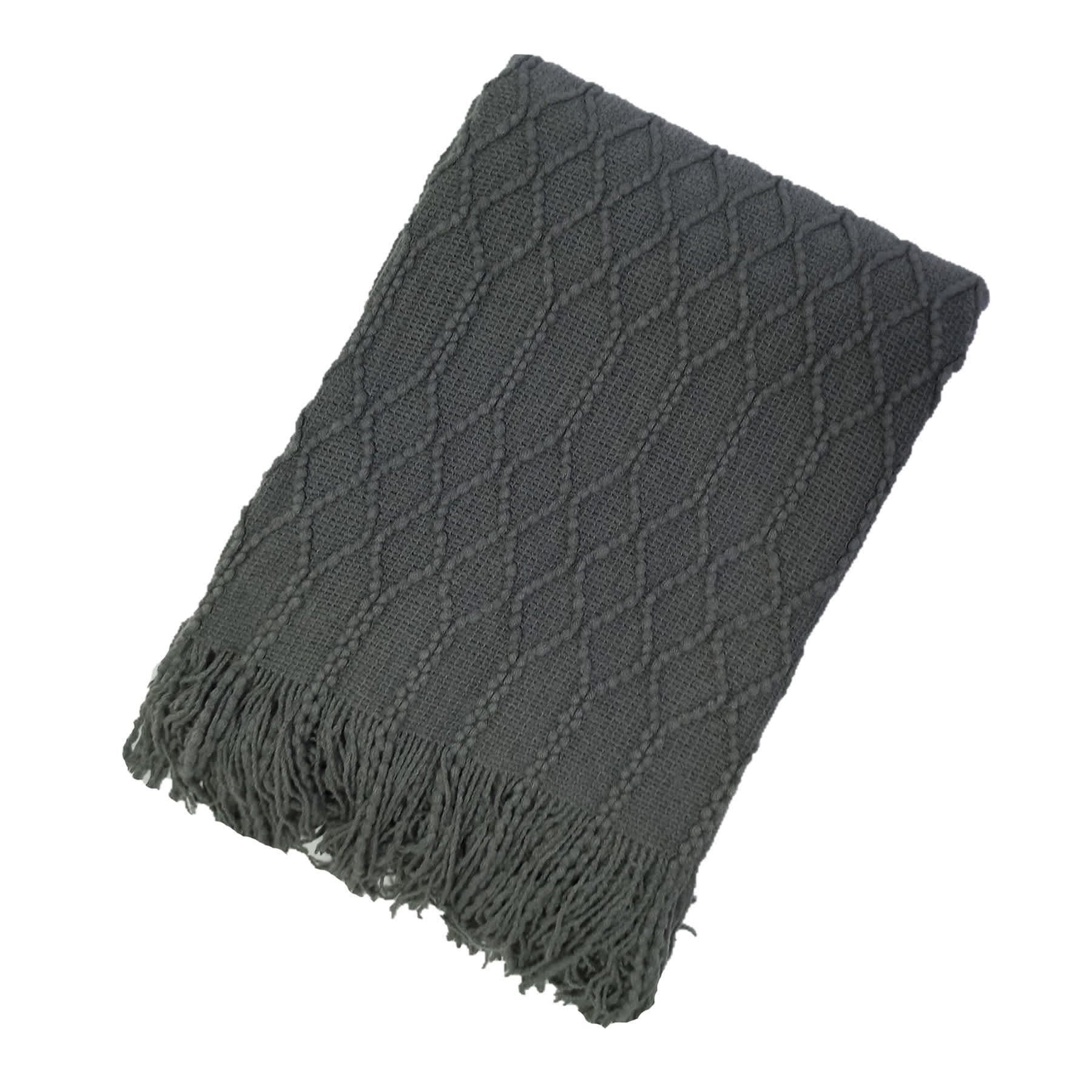 Beverly Grey Throw Blanket, 50x60
