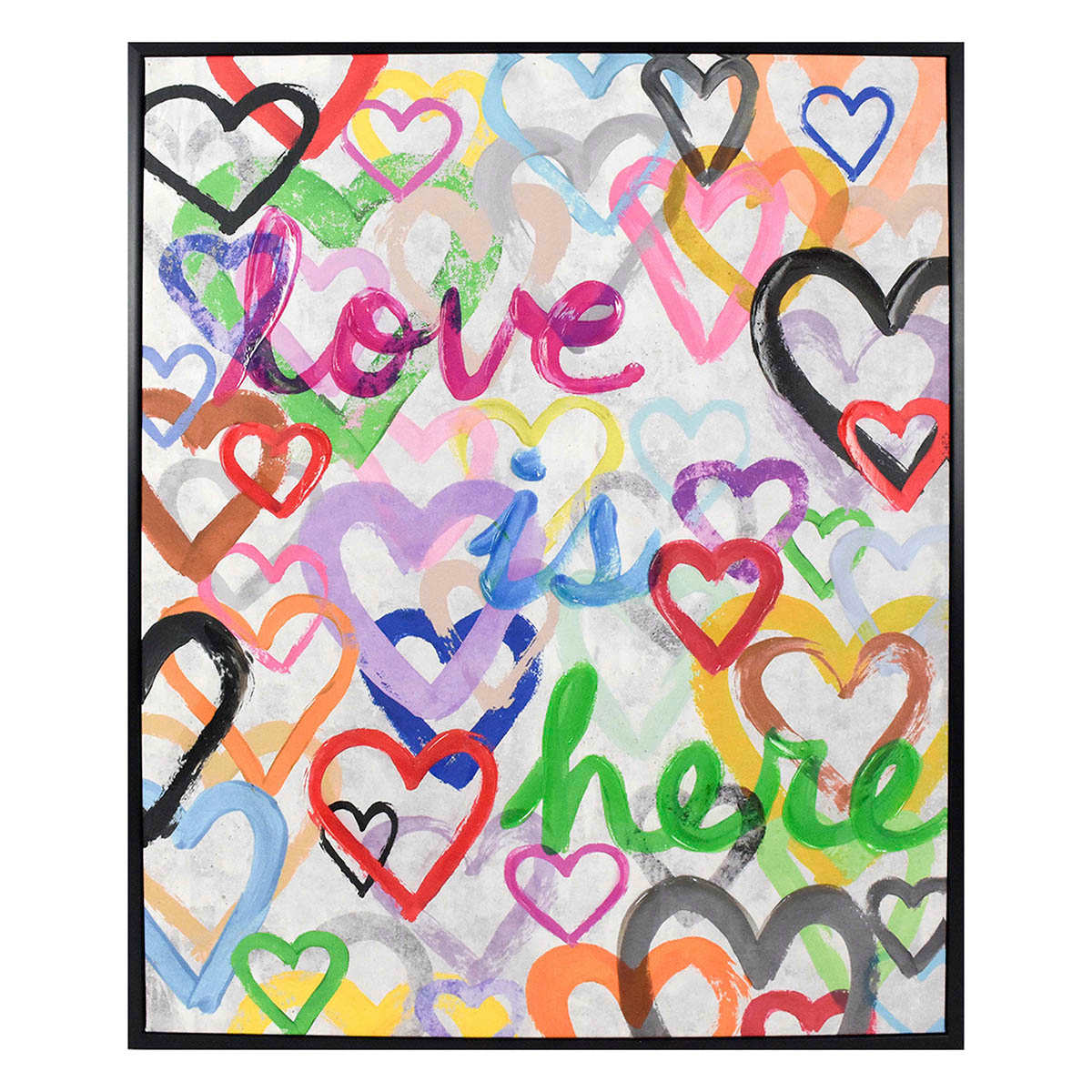 Love Is Here Framed Canvas Wall Art, 23x29