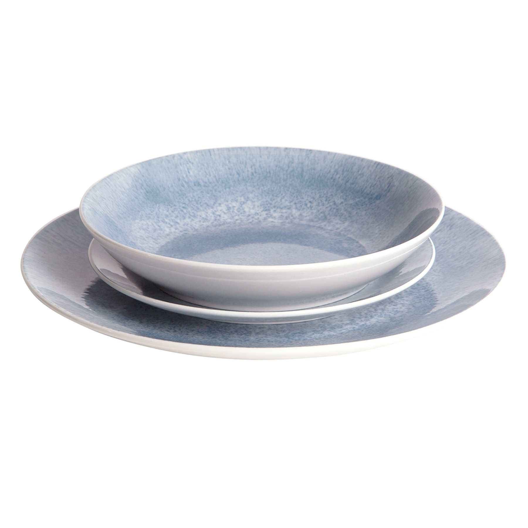 12-Piece Blue Porcelain Dinnerware Set
