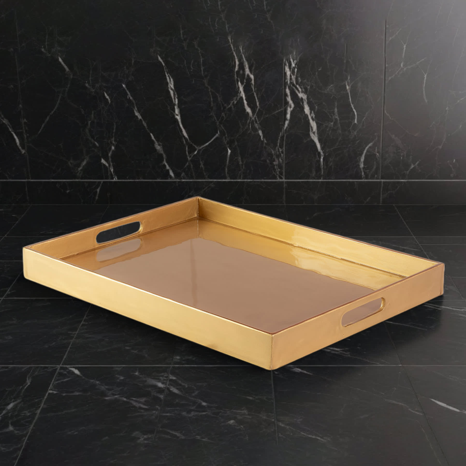 Gold Enameled Tray, 19x14