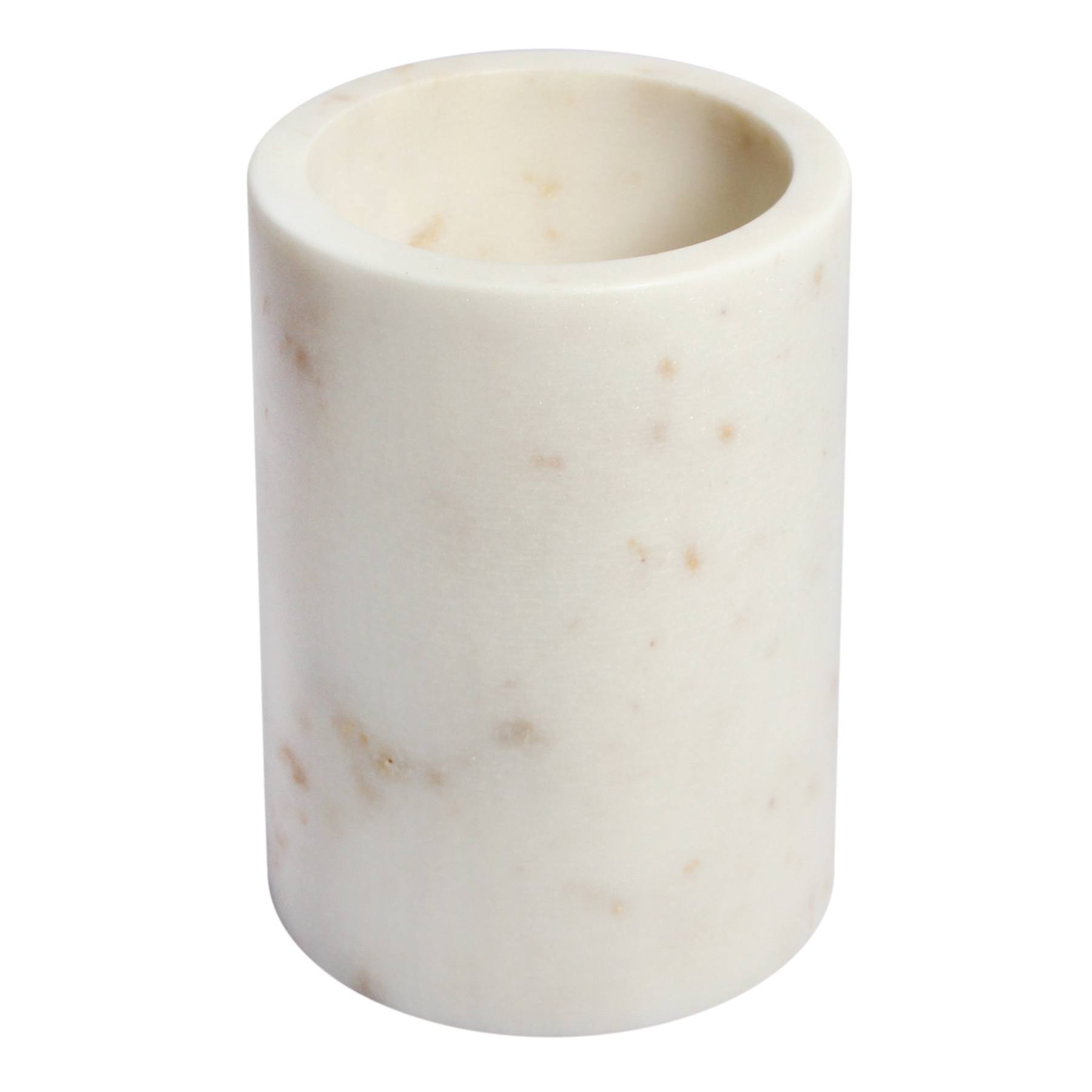 White Marbled Utensil Holder