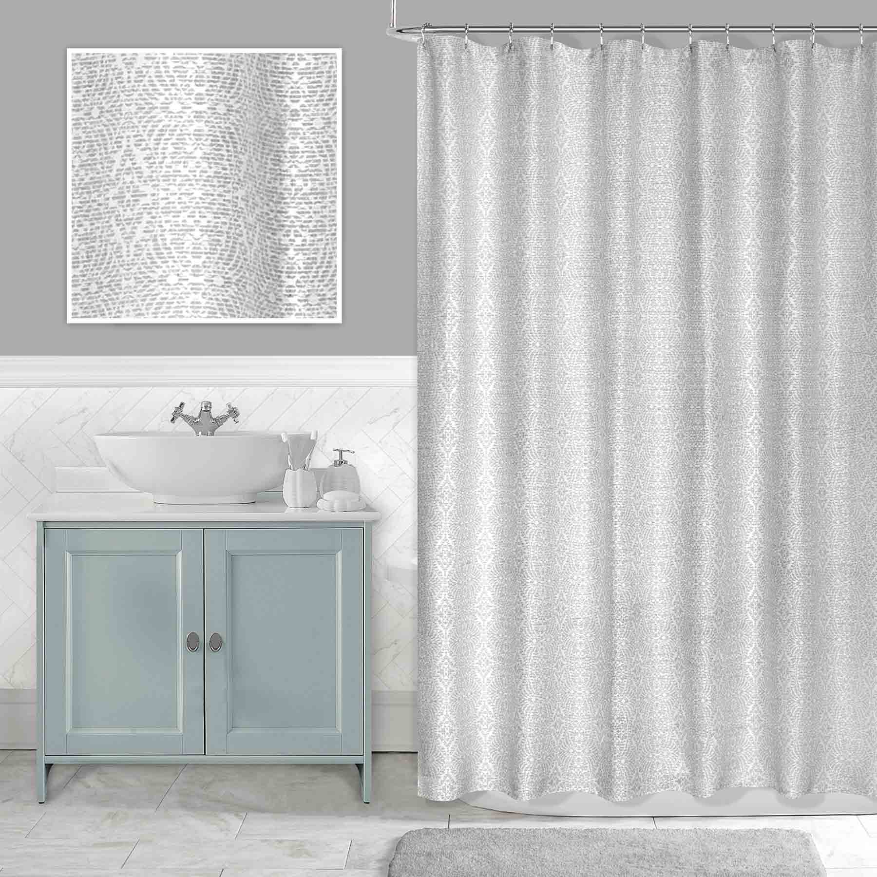 Vintage Tile Jacquard Shower Curtain, 72"