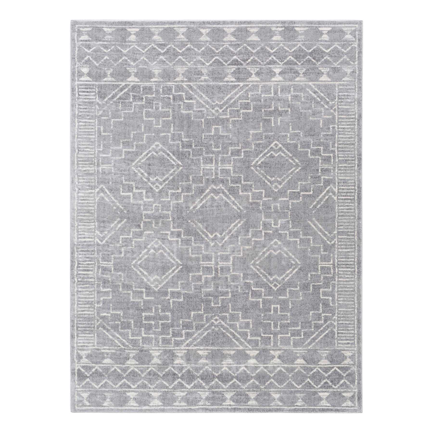(D497) Roma Grey Global Area Rug, 5x7