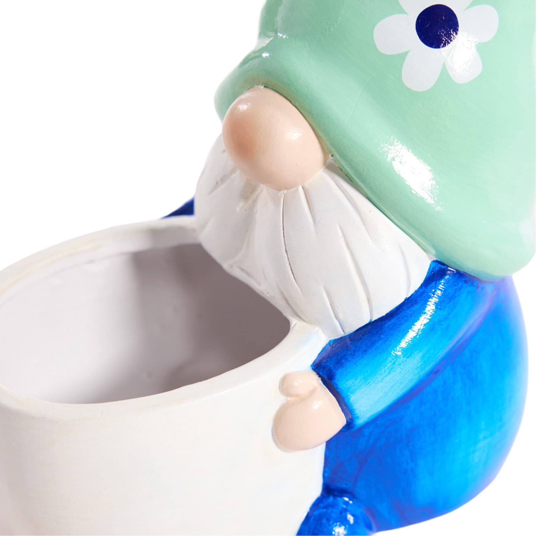 Sunny Club Indoor Green Hat Gnome Planter, 10"