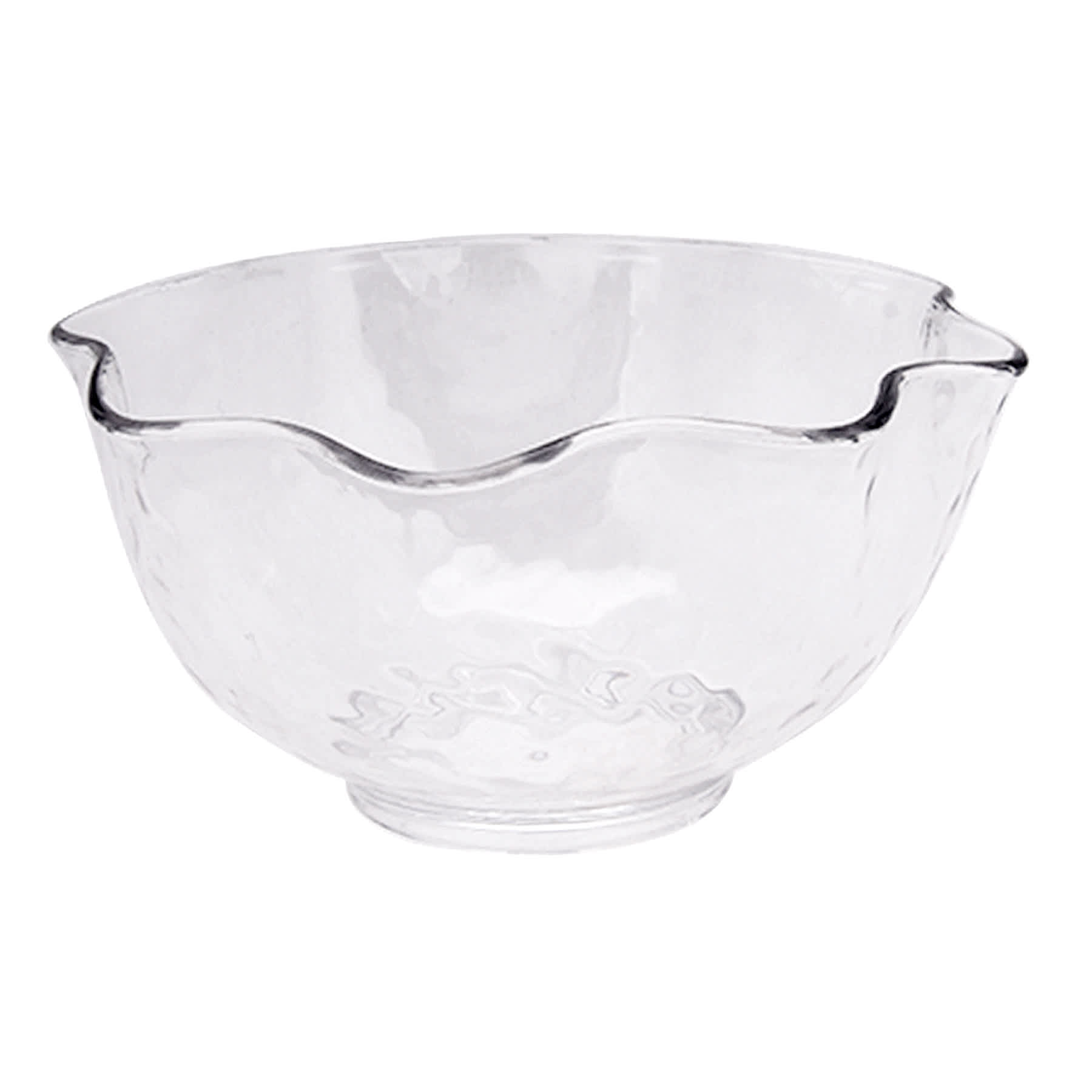 Clear Wave Rim Acrylic Serving Bowl, Small
