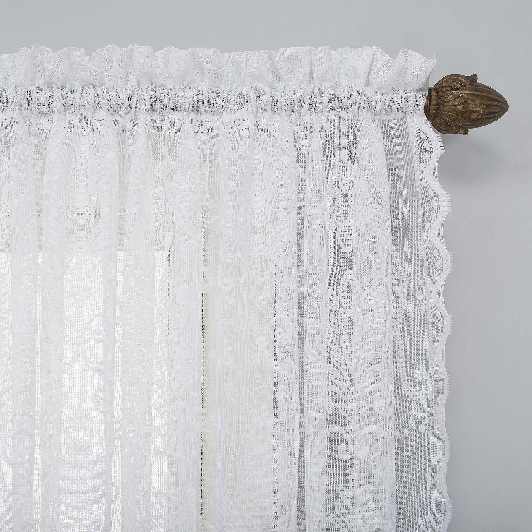 Natalia White Rod Pocket Sheer Curtain Panel, 84"