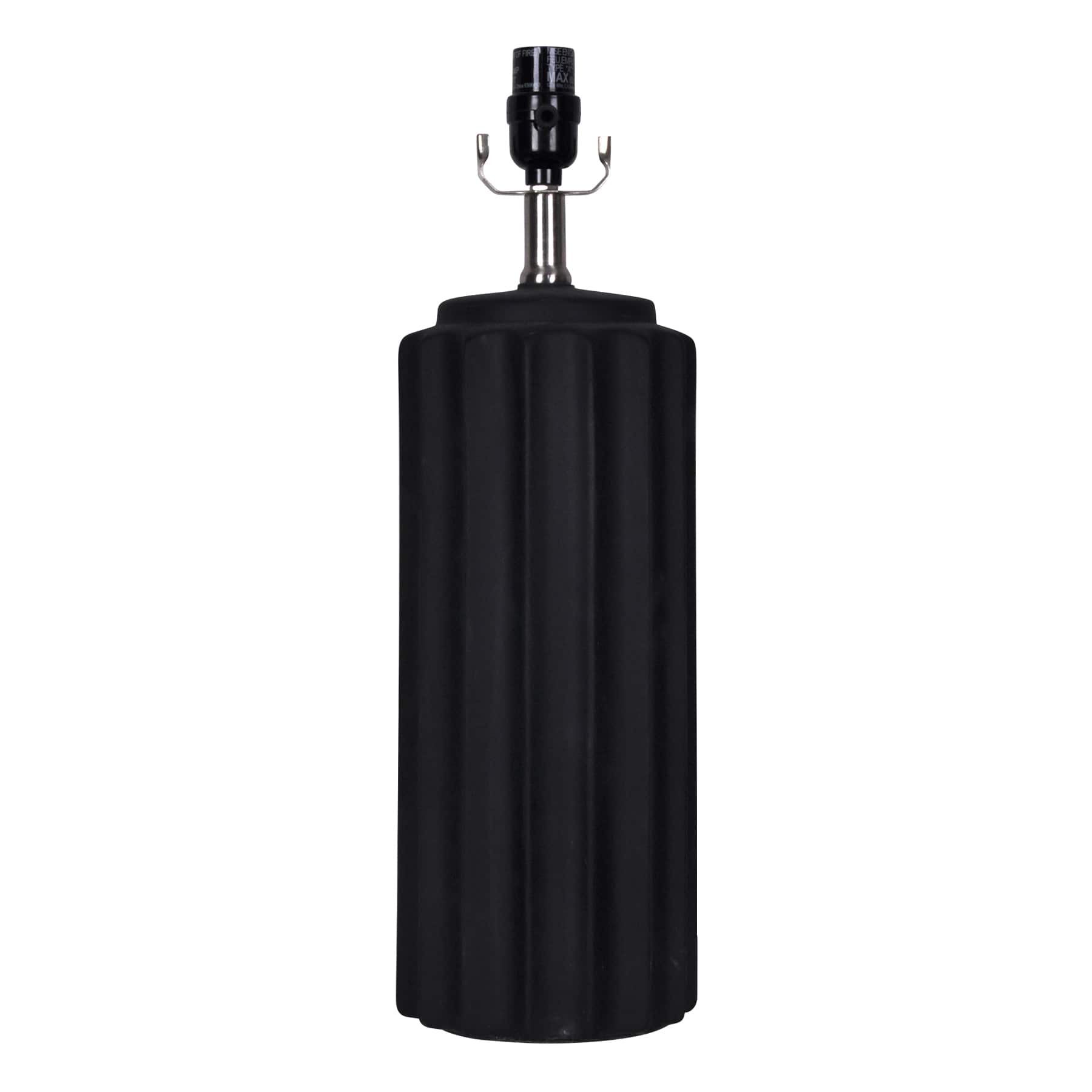 Matte Black Scalloped Medium Table Lamp Base, 19.8"