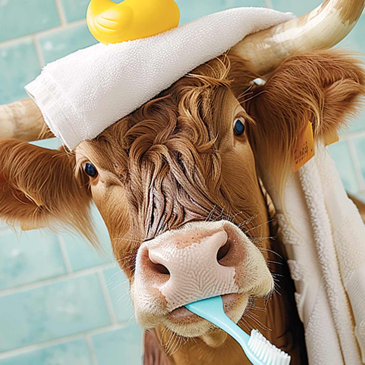 Scrubba Dub Cow Canvas Wall Art, 16x20