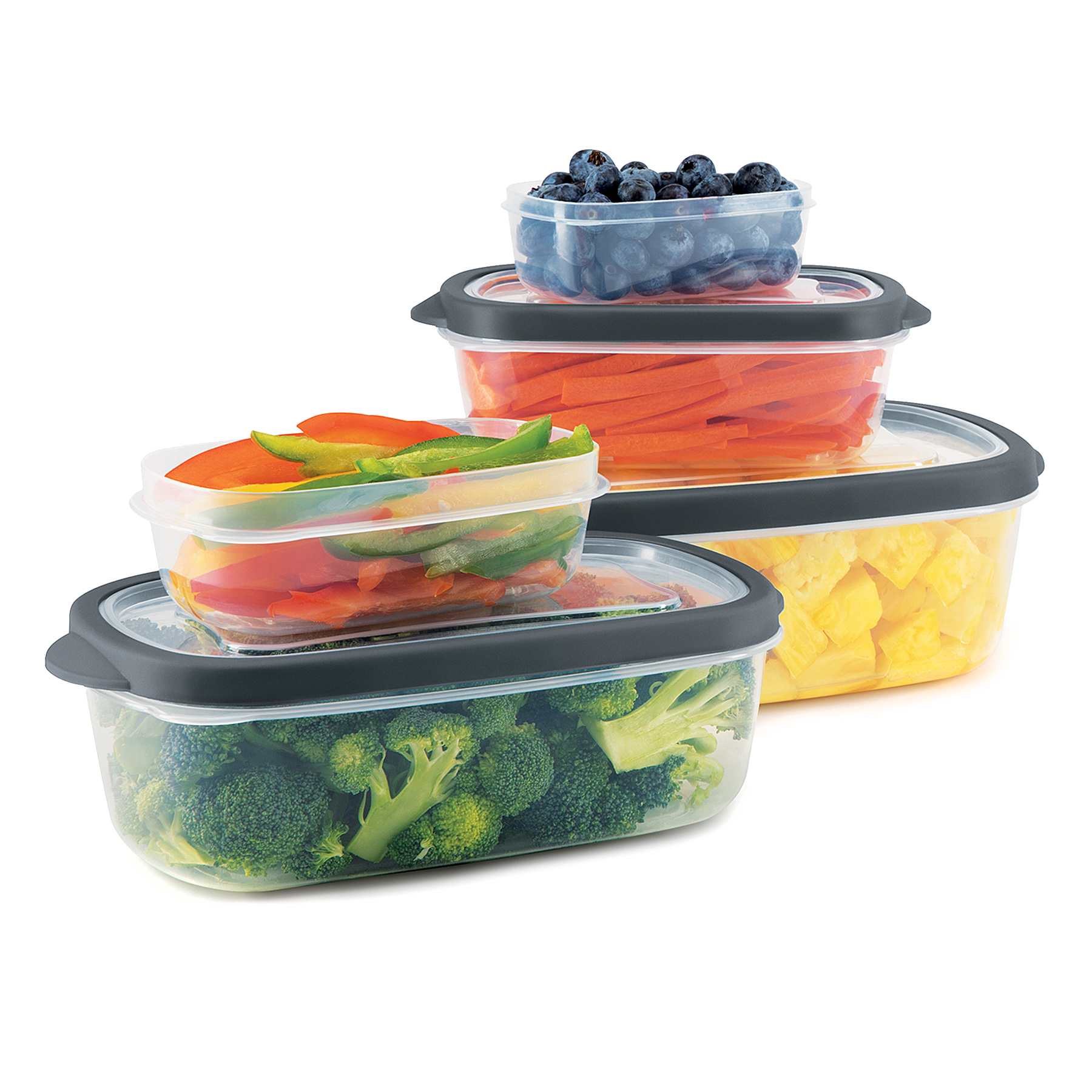 10-Piece Rectangle Plastic Food Storage Set with Vent Lid