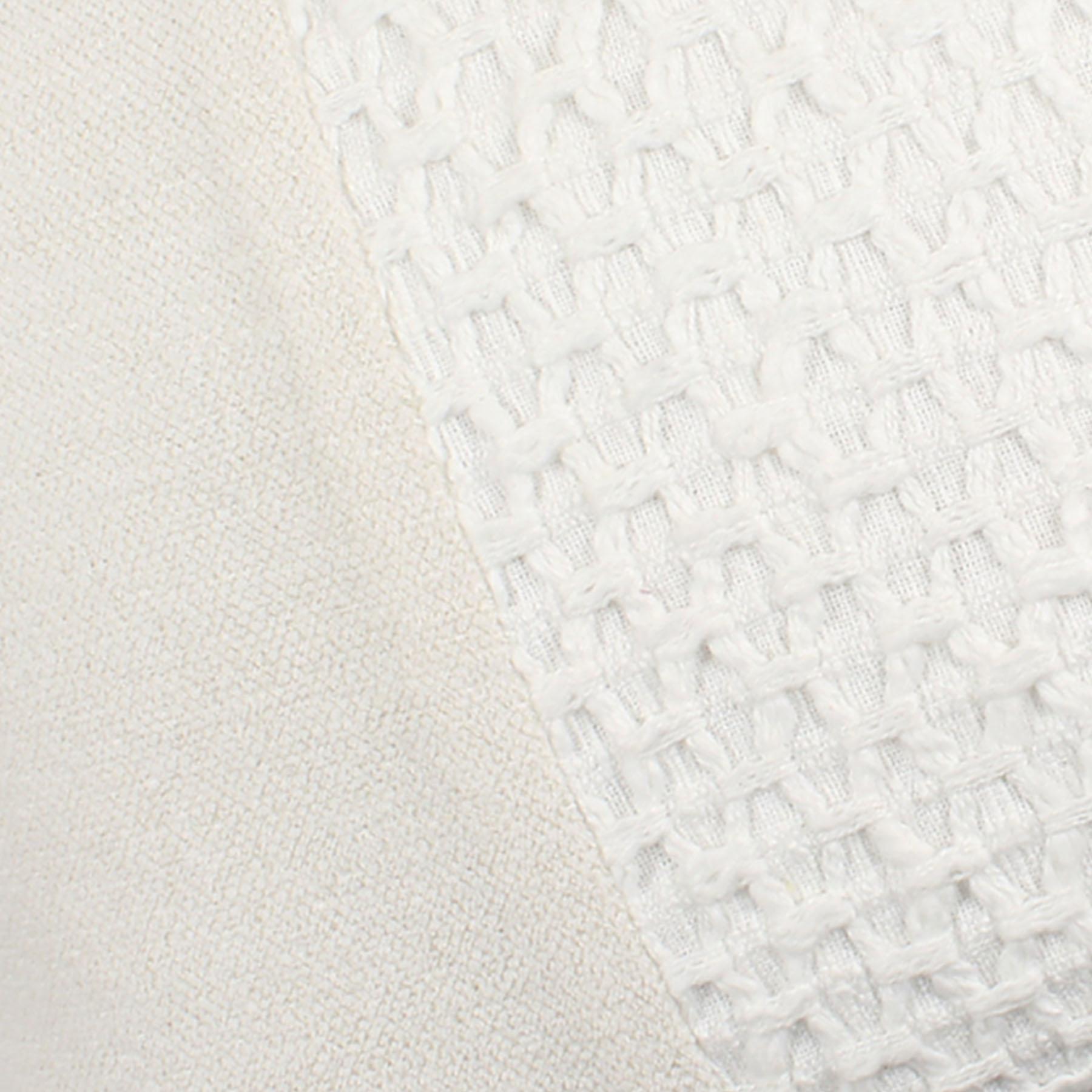 Honeybloom Beige Woven Textured Patch Pillow 14x22