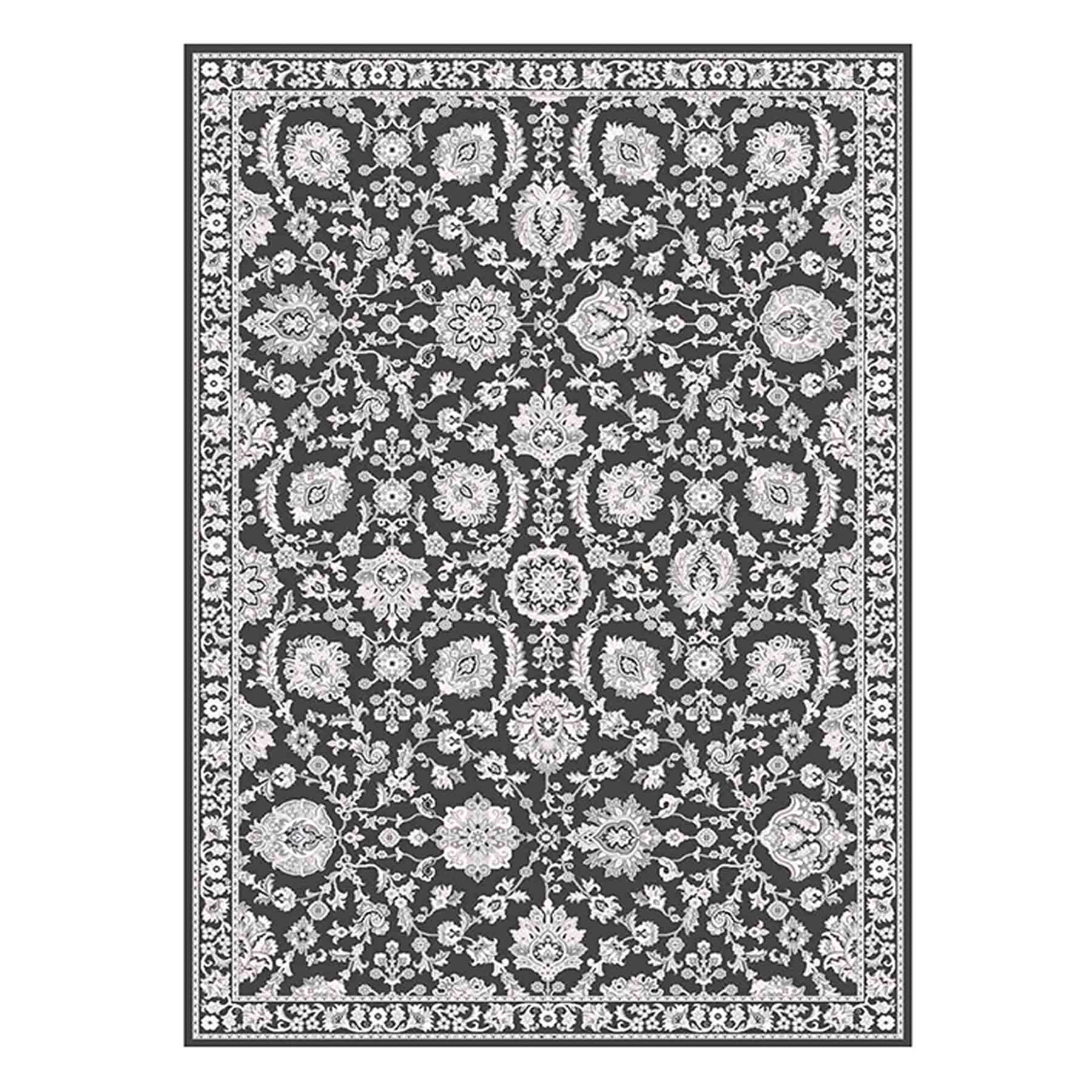 (B845) Providence Tiffany Grey Floral Area Rug, 5x7