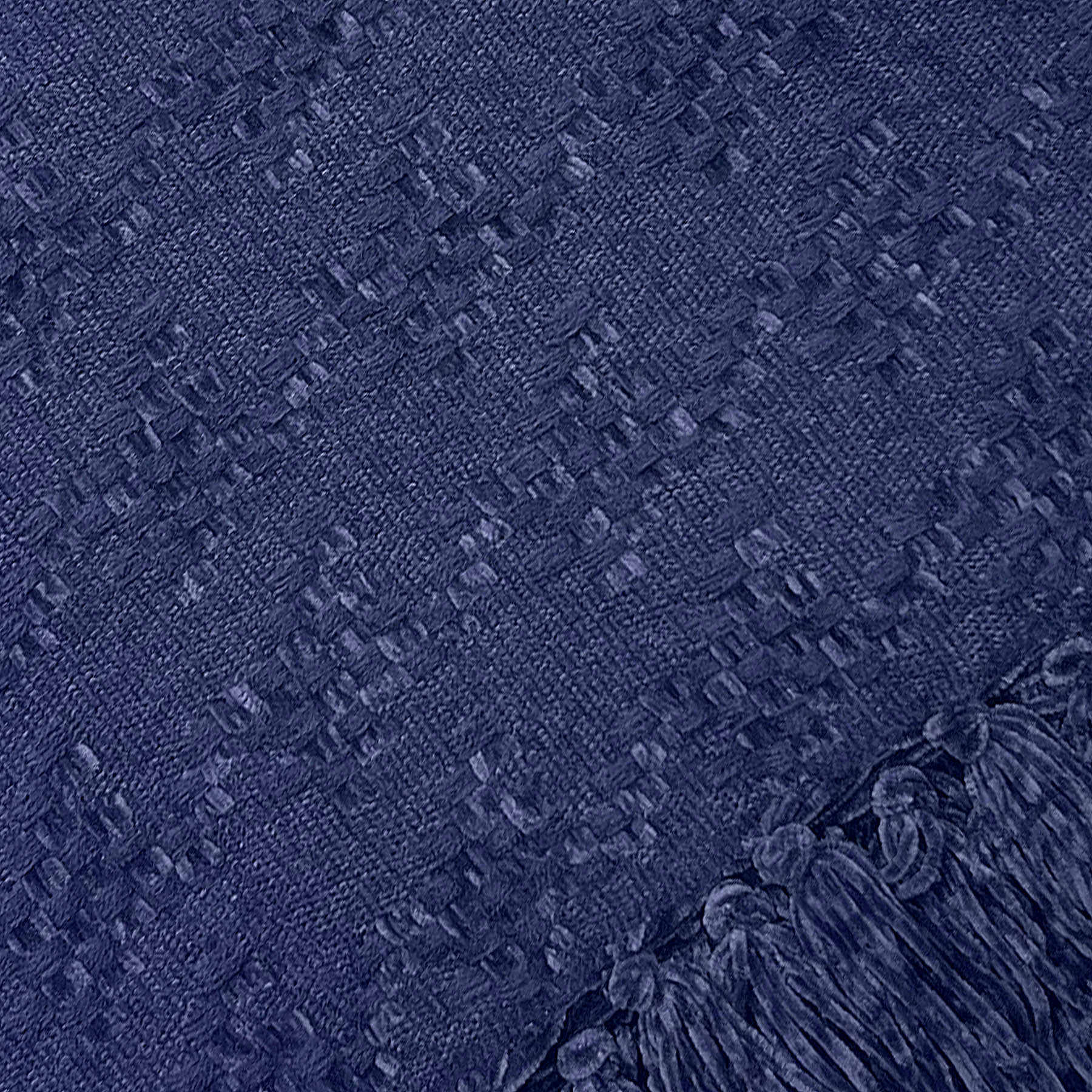 Crosby St. Navy Blue Jacquard Woven Throw Blanket, 50x60