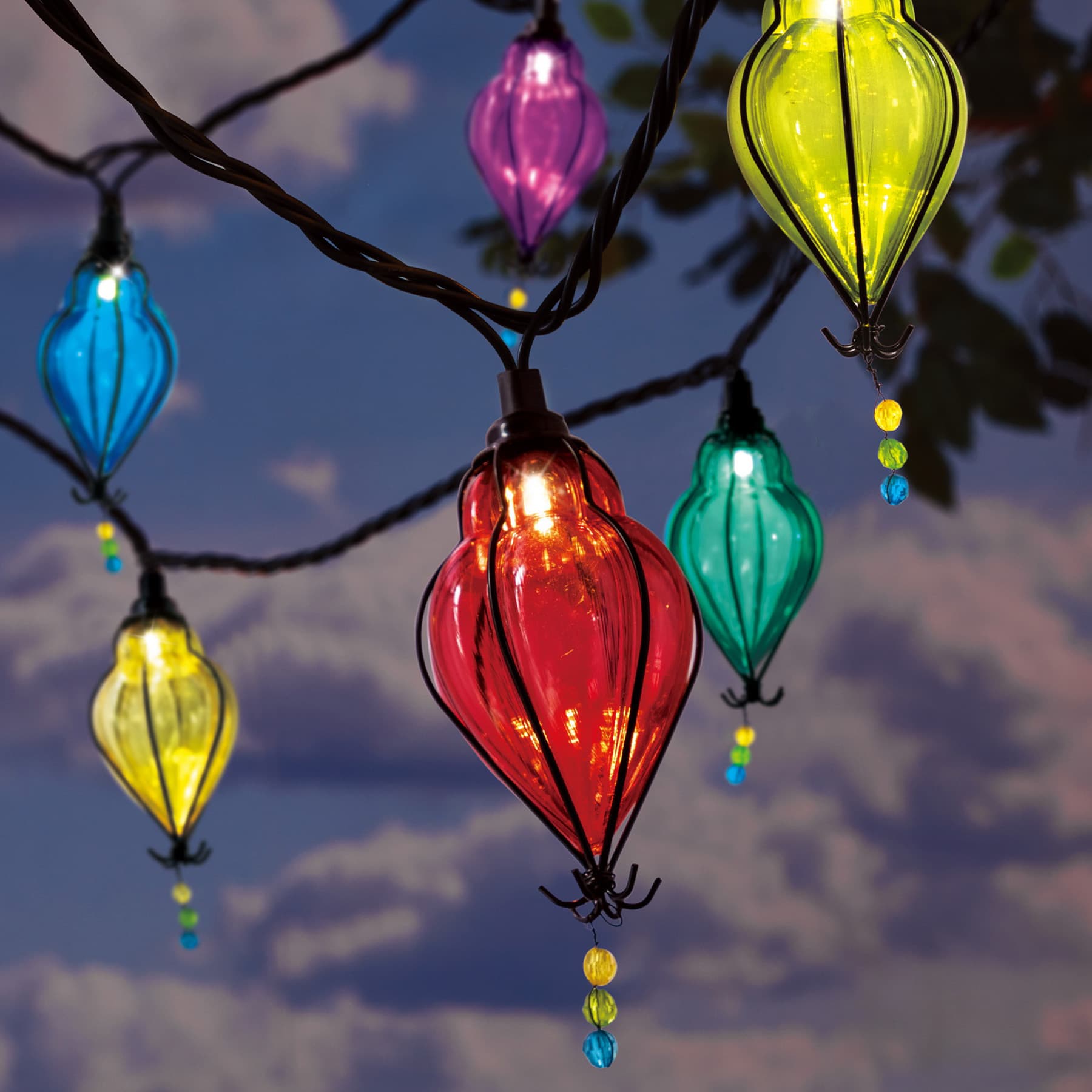 10-Count Multicolored Lantern String Lights