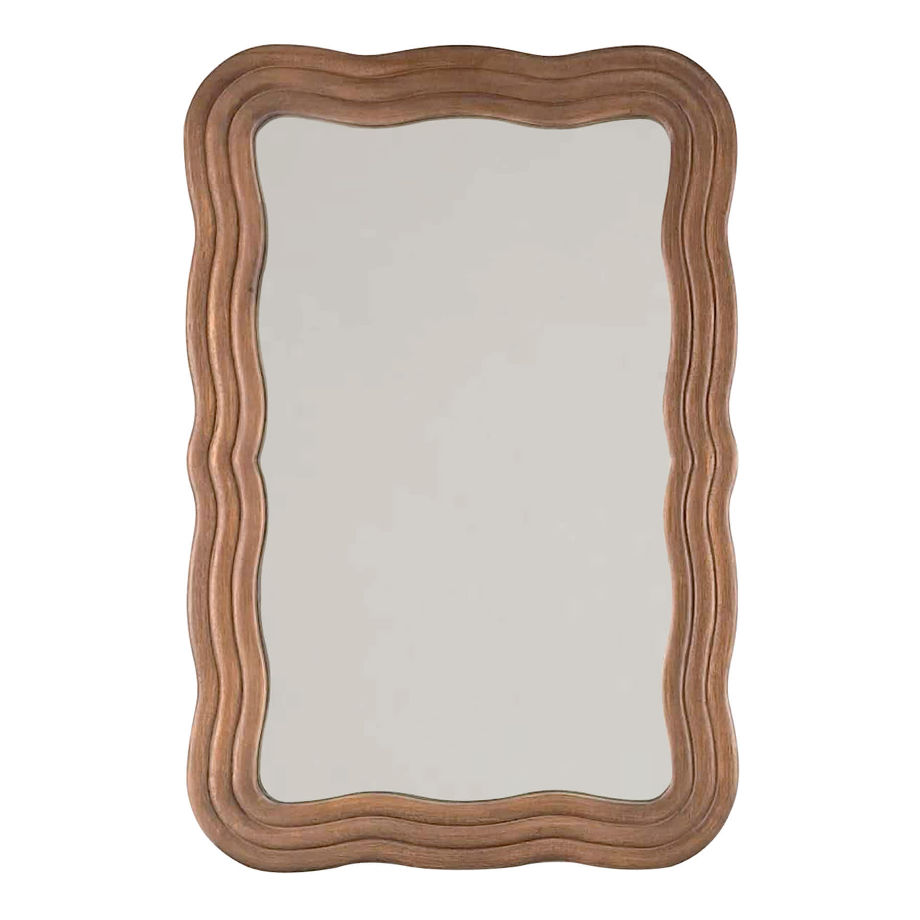 Walnut Wavy Wall Mirror, 24x36