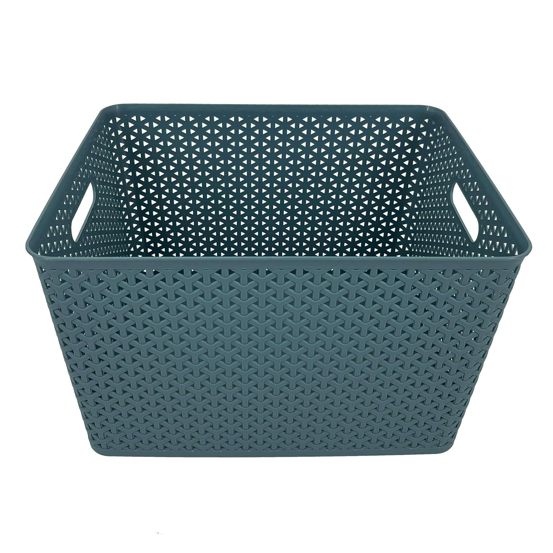 Blue Y-Weave Storage Basket, Medium