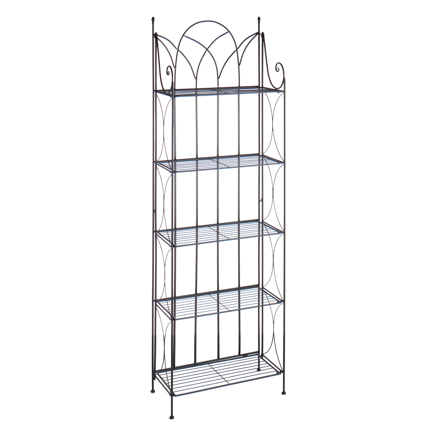 Providence 5-Tier Black Gothic Baker Rack with Metal Wire Shelves