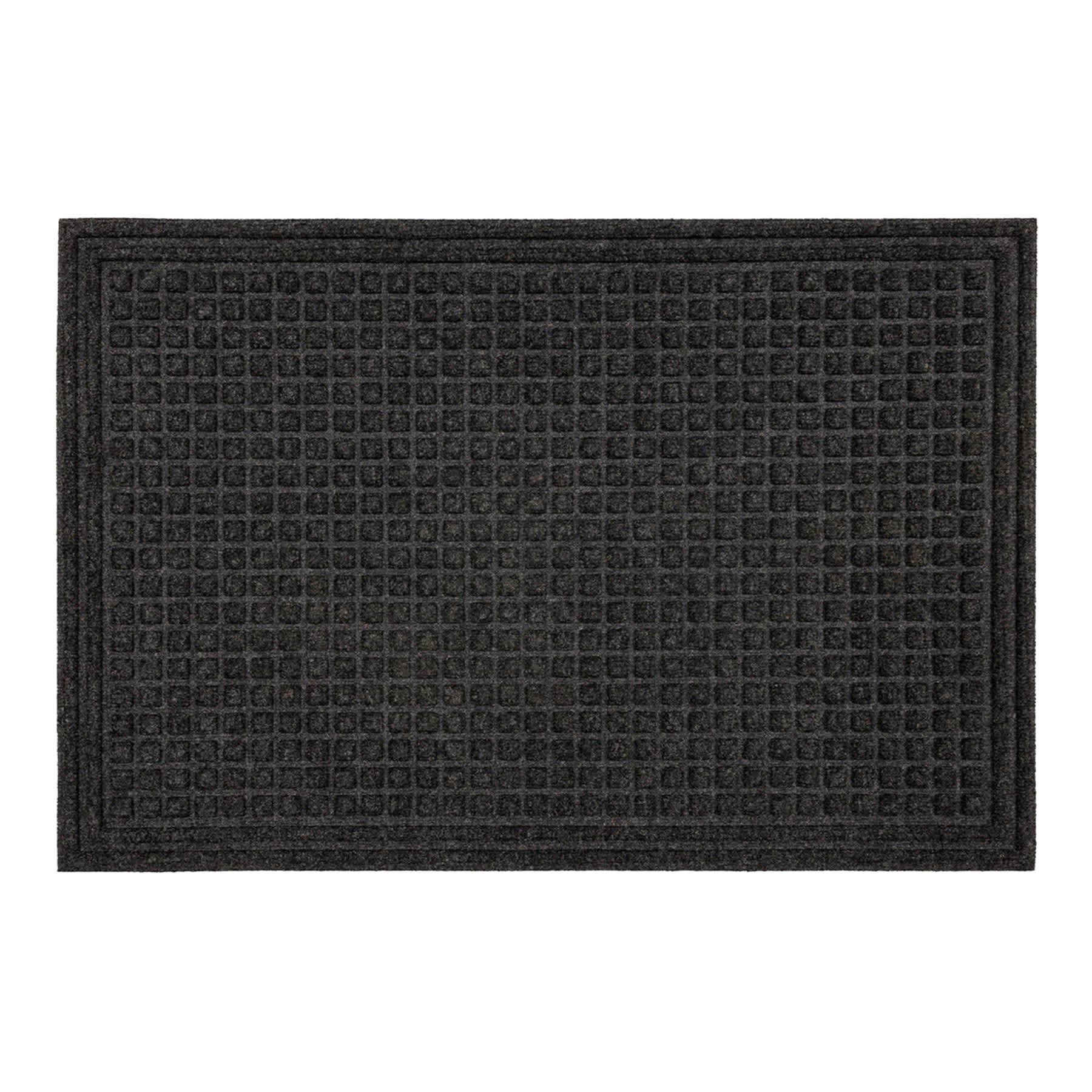 Black Waffle Impressions Doormat, 24x36