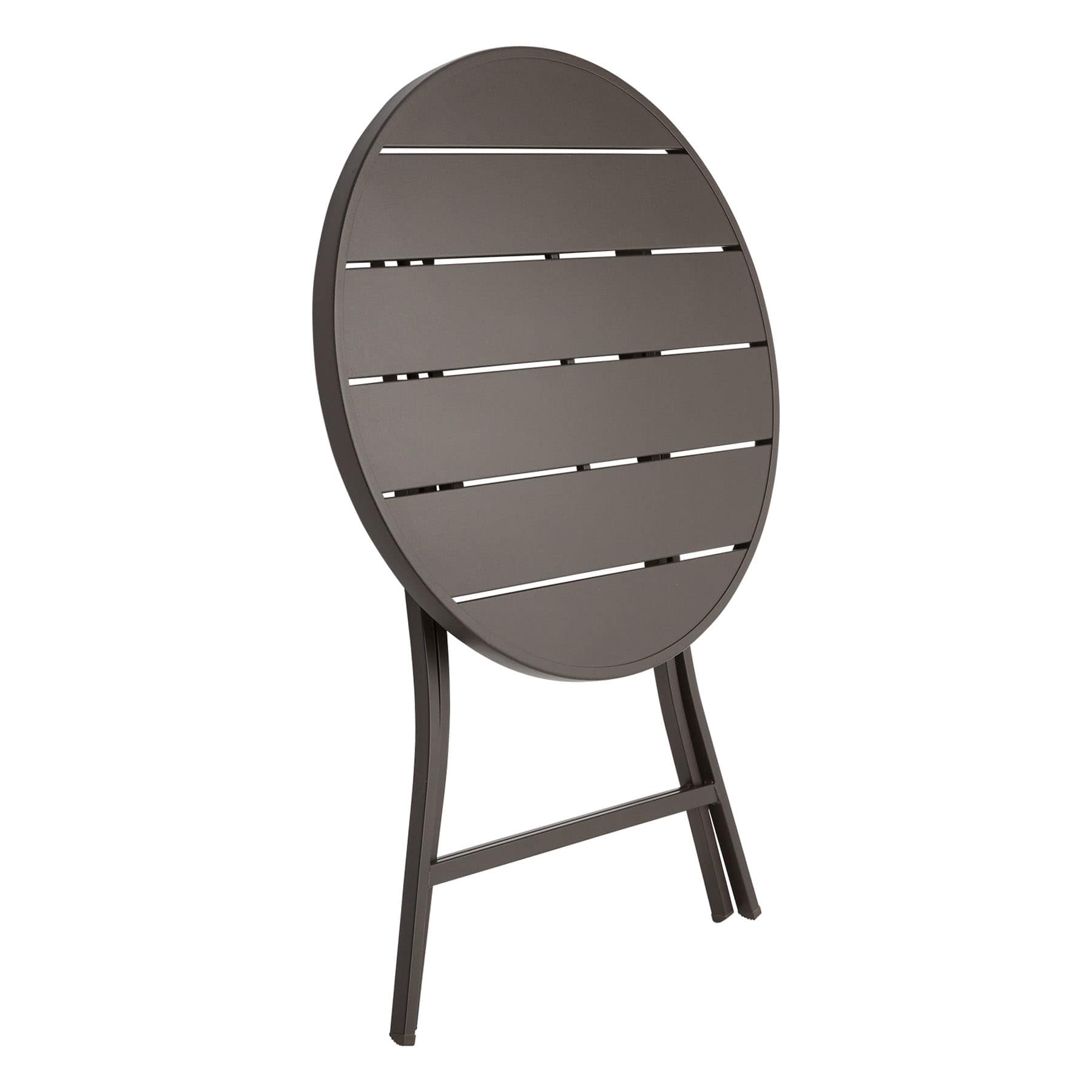 Hampton Metal Patio Folding Table, Brown