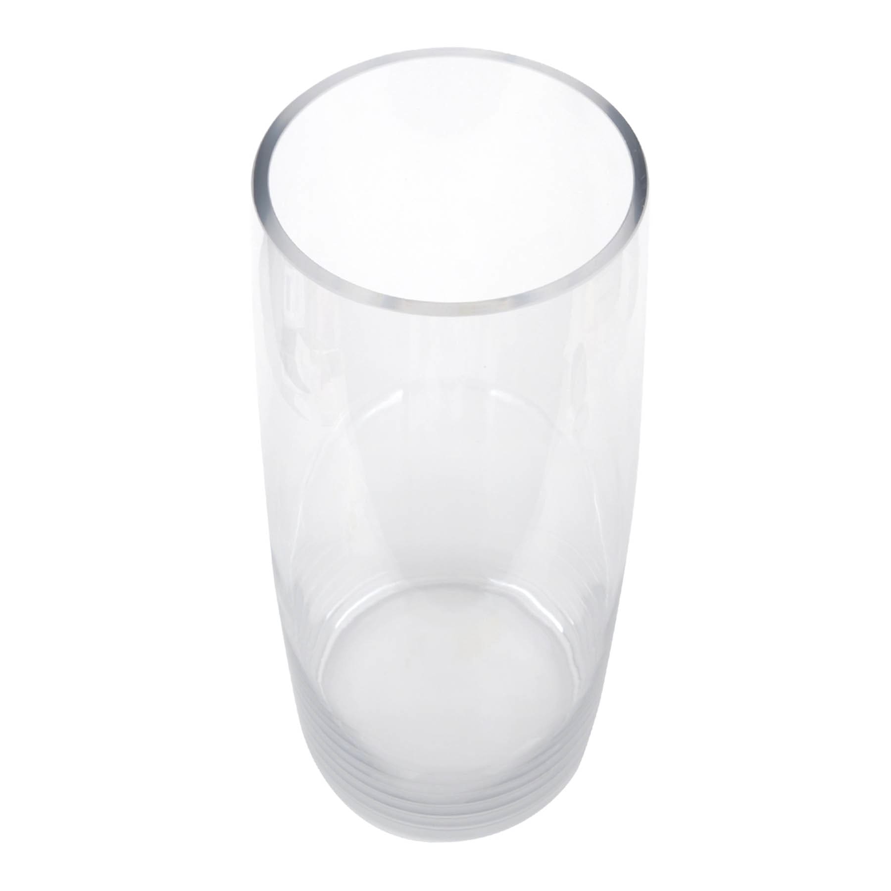 14in Cylindrical Clear Glass Vase