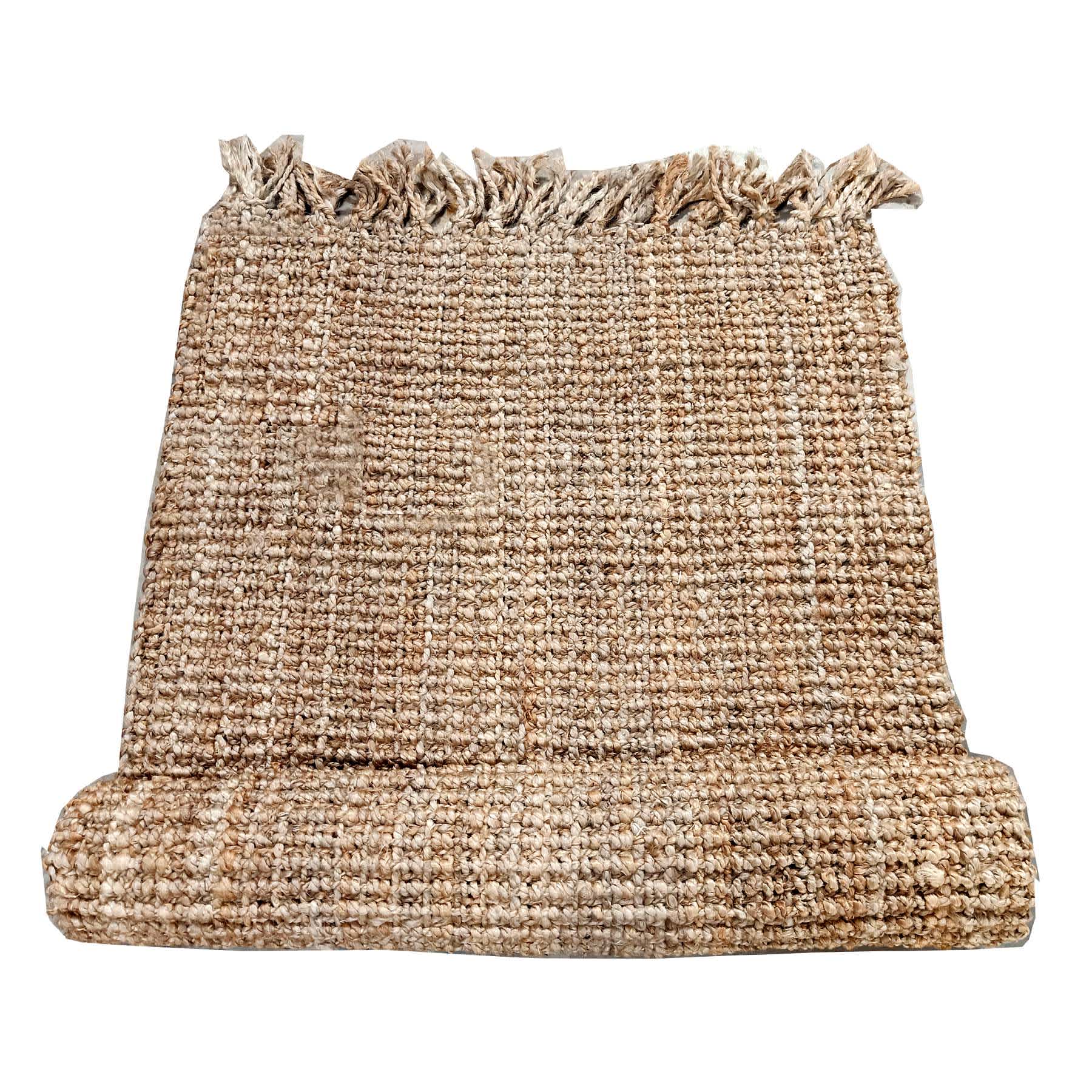 (B485) Honeybloom Jute Boucle Fringe Accent Rug, 3x5