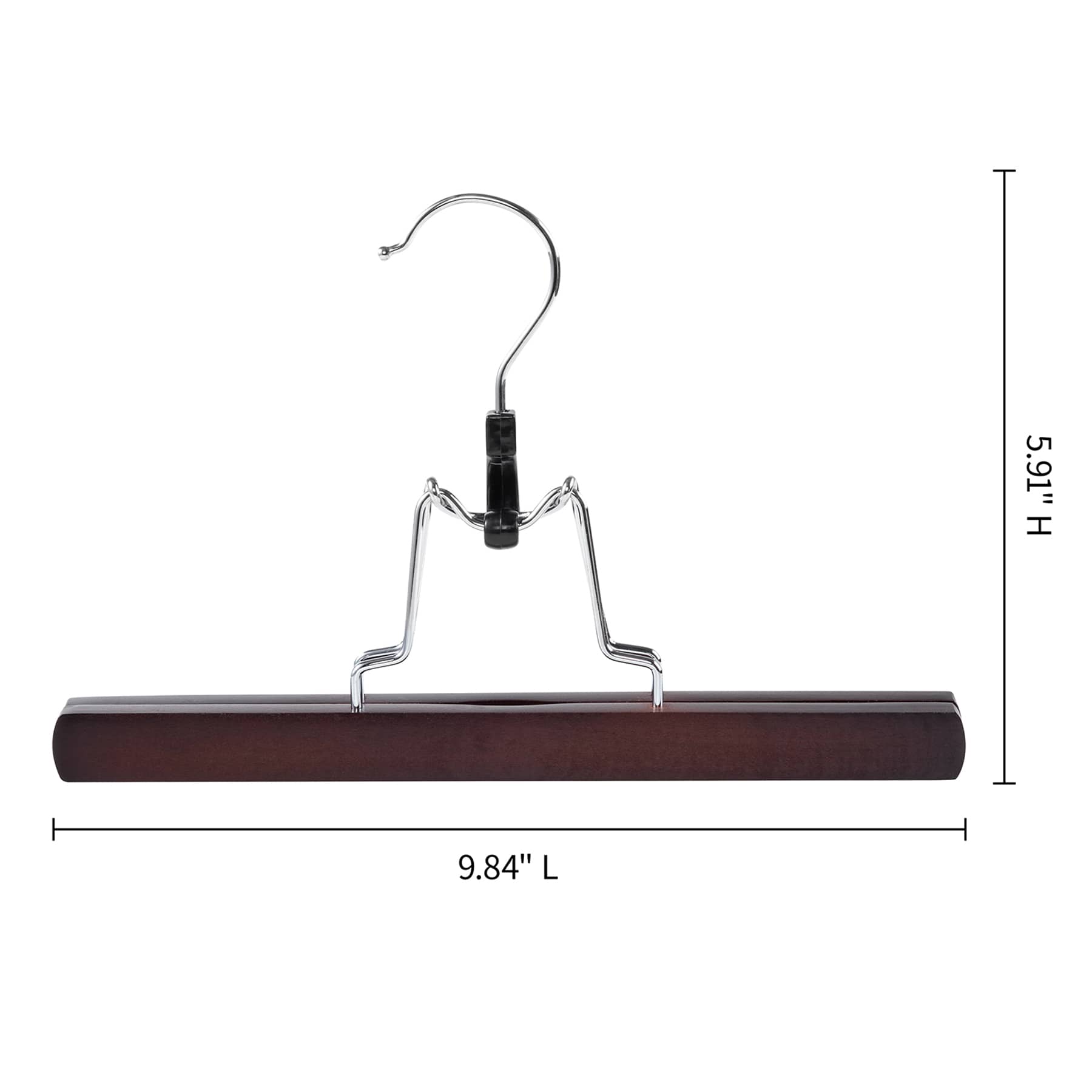 3-Piece Wood Pant Hangers with Clamp, Espresso