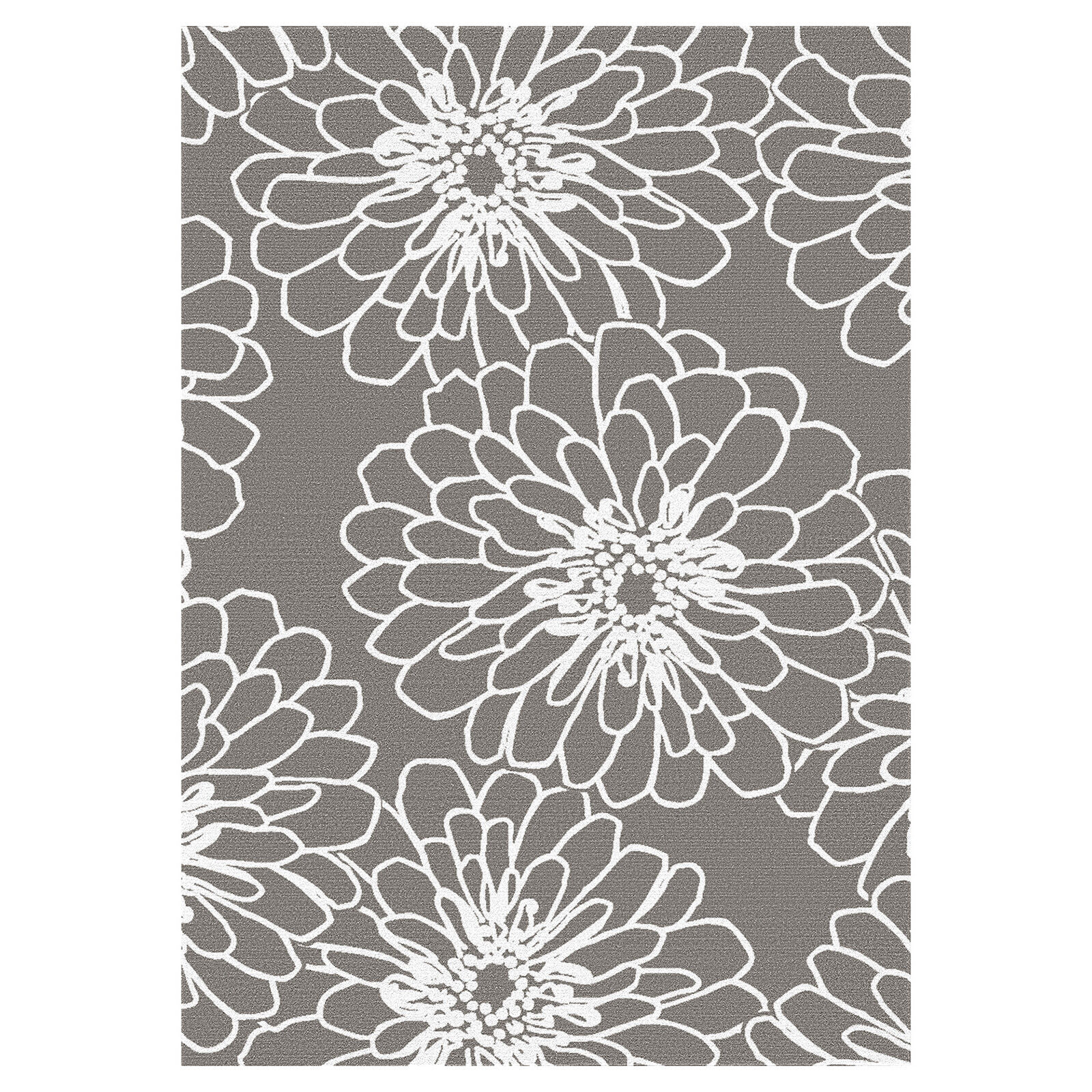 (D161) Gloucester Marigold Printed Grey Area Rug, 3x5