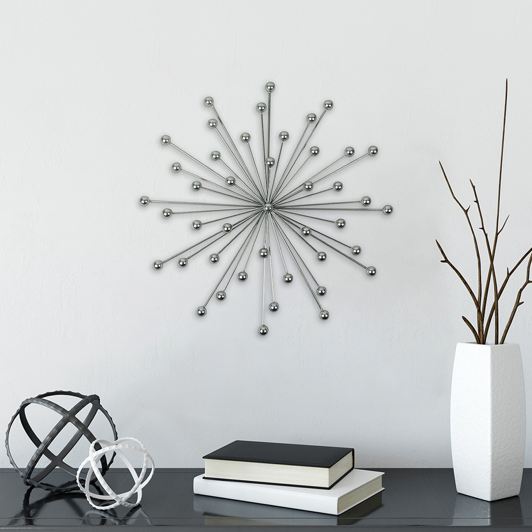 Silver Acrylic Burst Wall Art, 20"