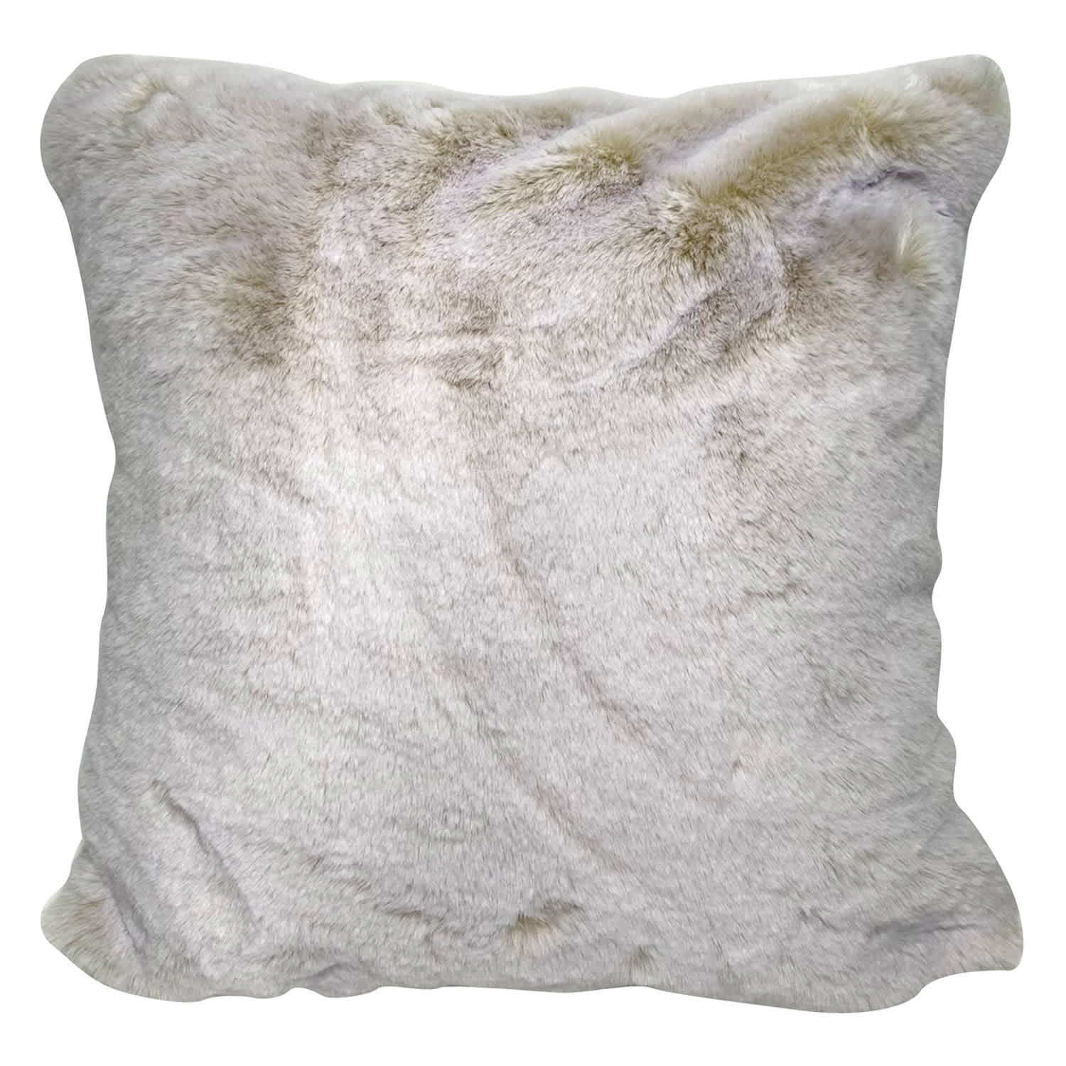 Ivory Luxury Chinchilla Faux Fur Throw Pillow, 18"