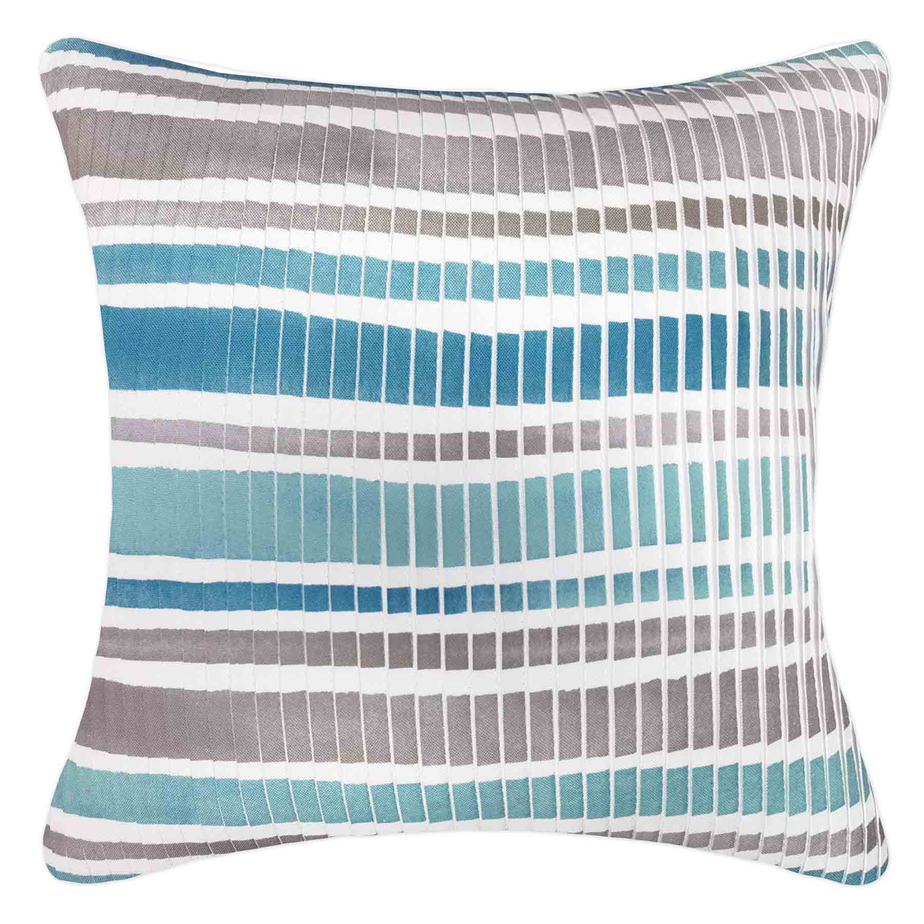 Aqua Sleek Striped Throw Pillow, 18"