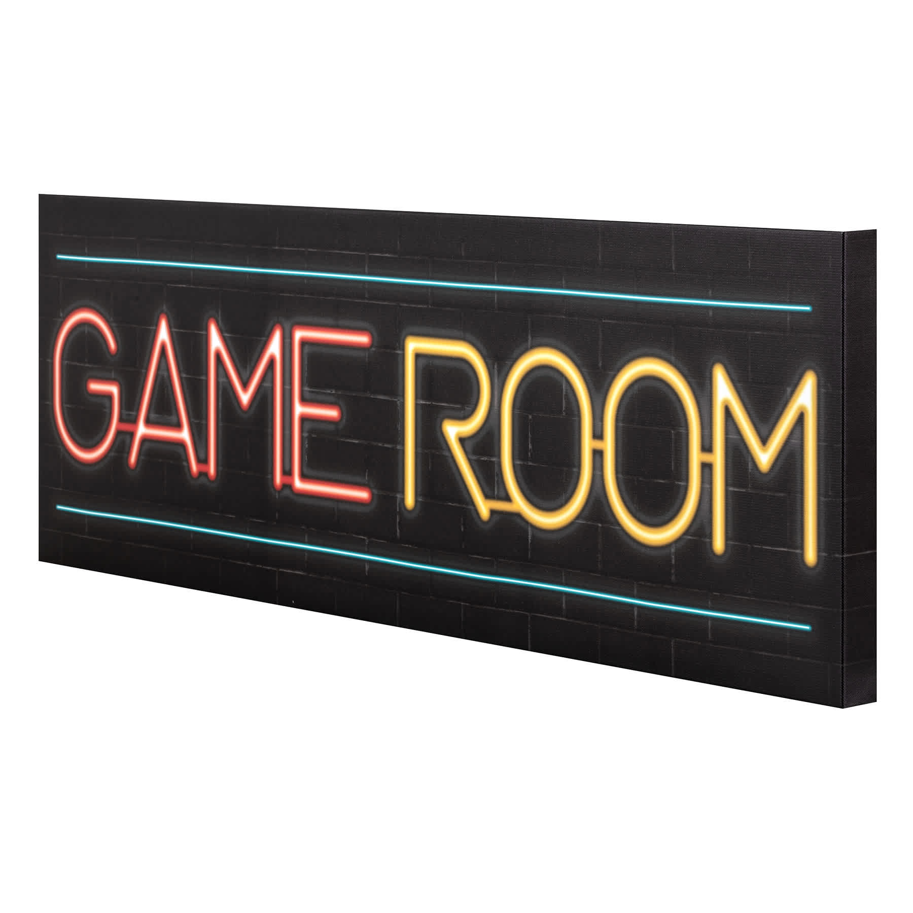 Game Room Canvas Wall Art, 36x12