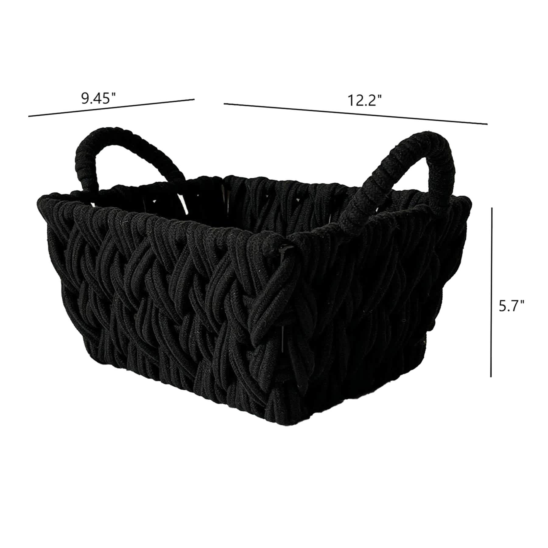 Crosby St. Chunky Rectangle Fabric Storage Basket with Handle, Small