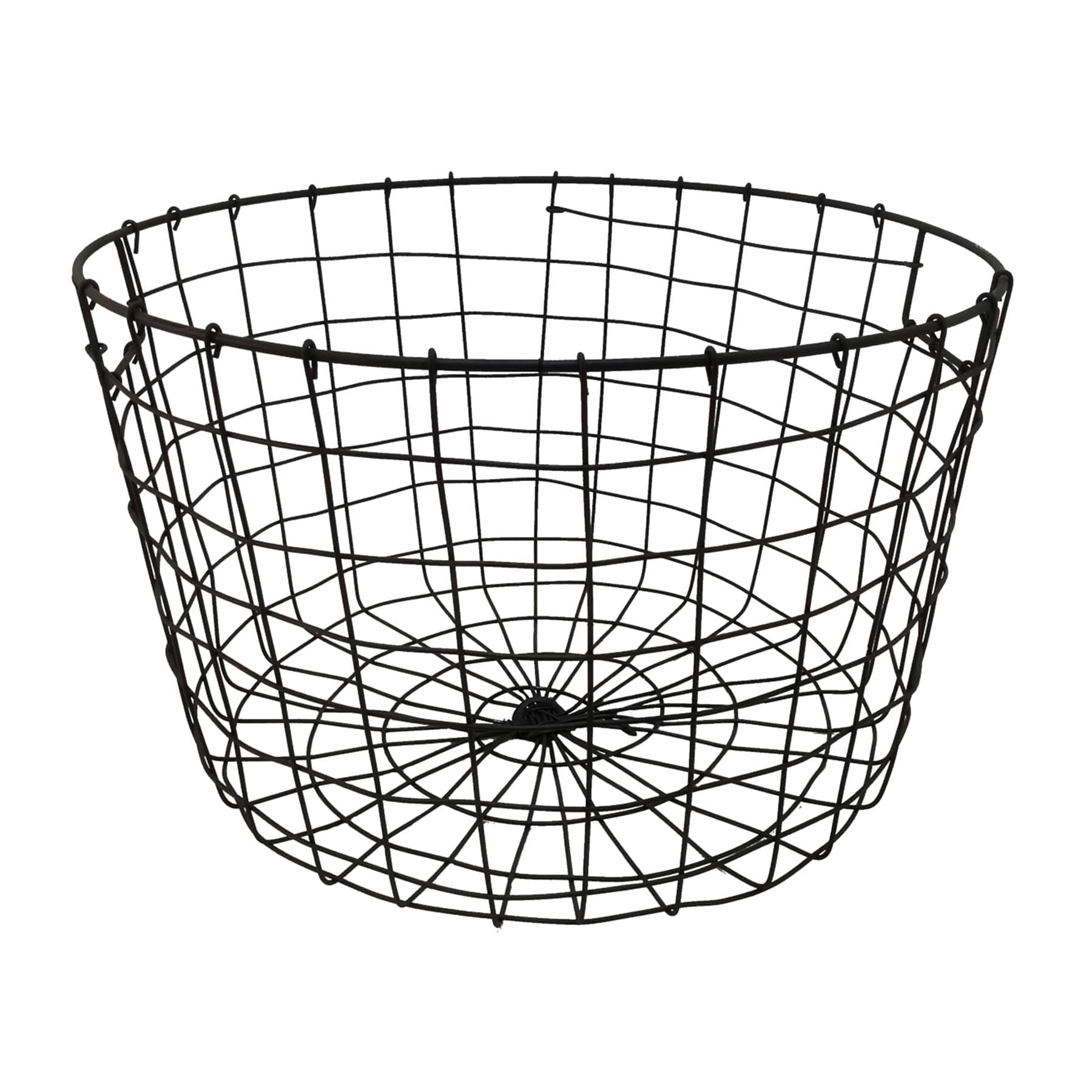 Honeybloom Tapered Dark Grey Metal Basket, Medium