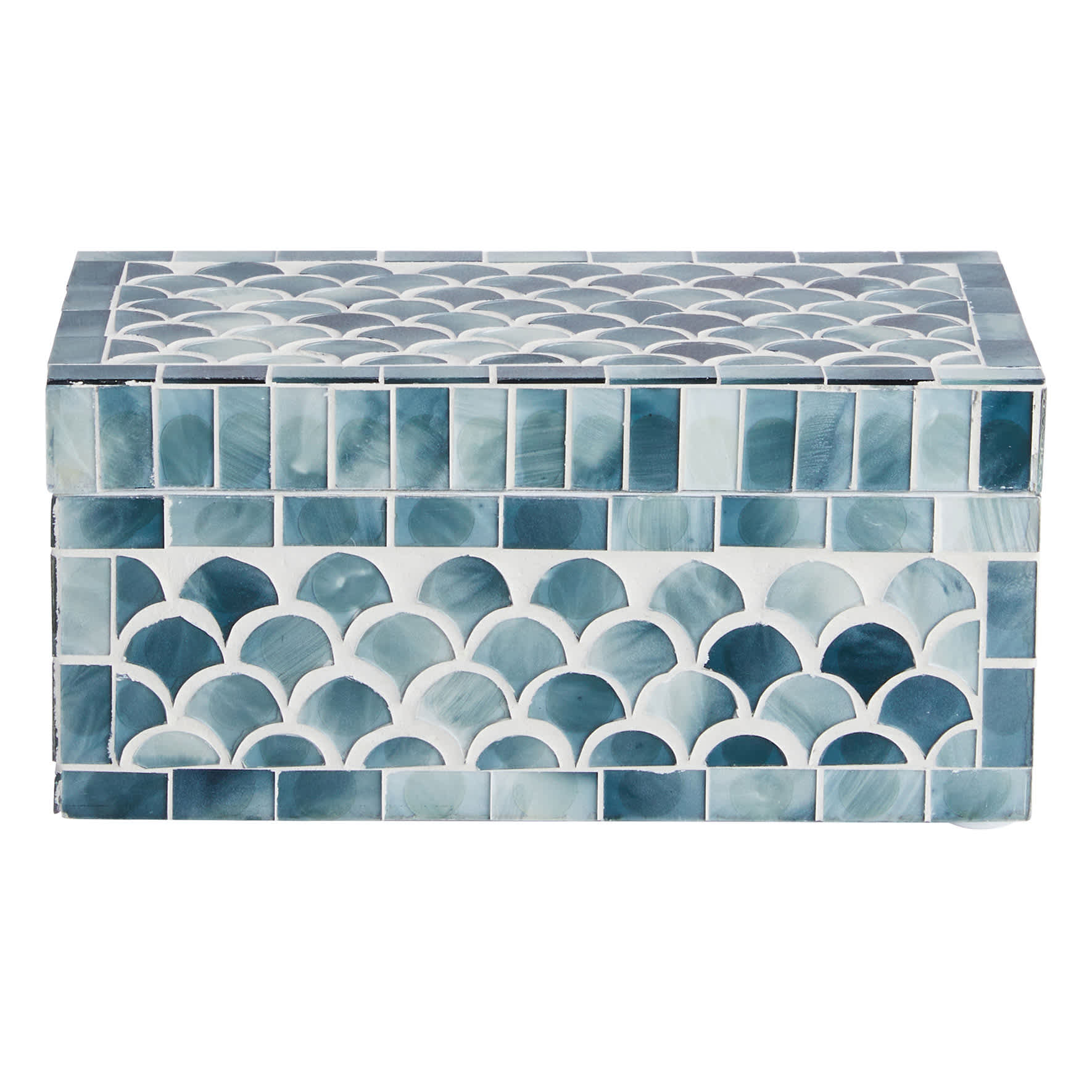 Grey Mosaic Decorative Box, 7x3