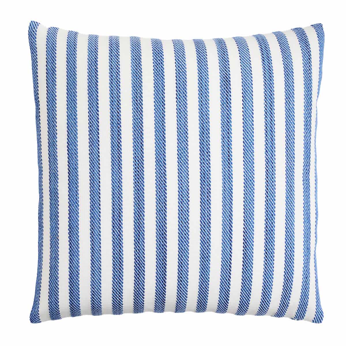 Honeybloom Dark Blue Rope Stripe Woven Outdoor Throw Pillow, 18"