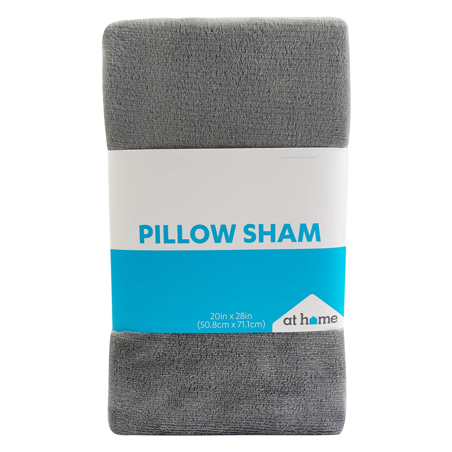 Grey Plush Pillow Sham, 20x28