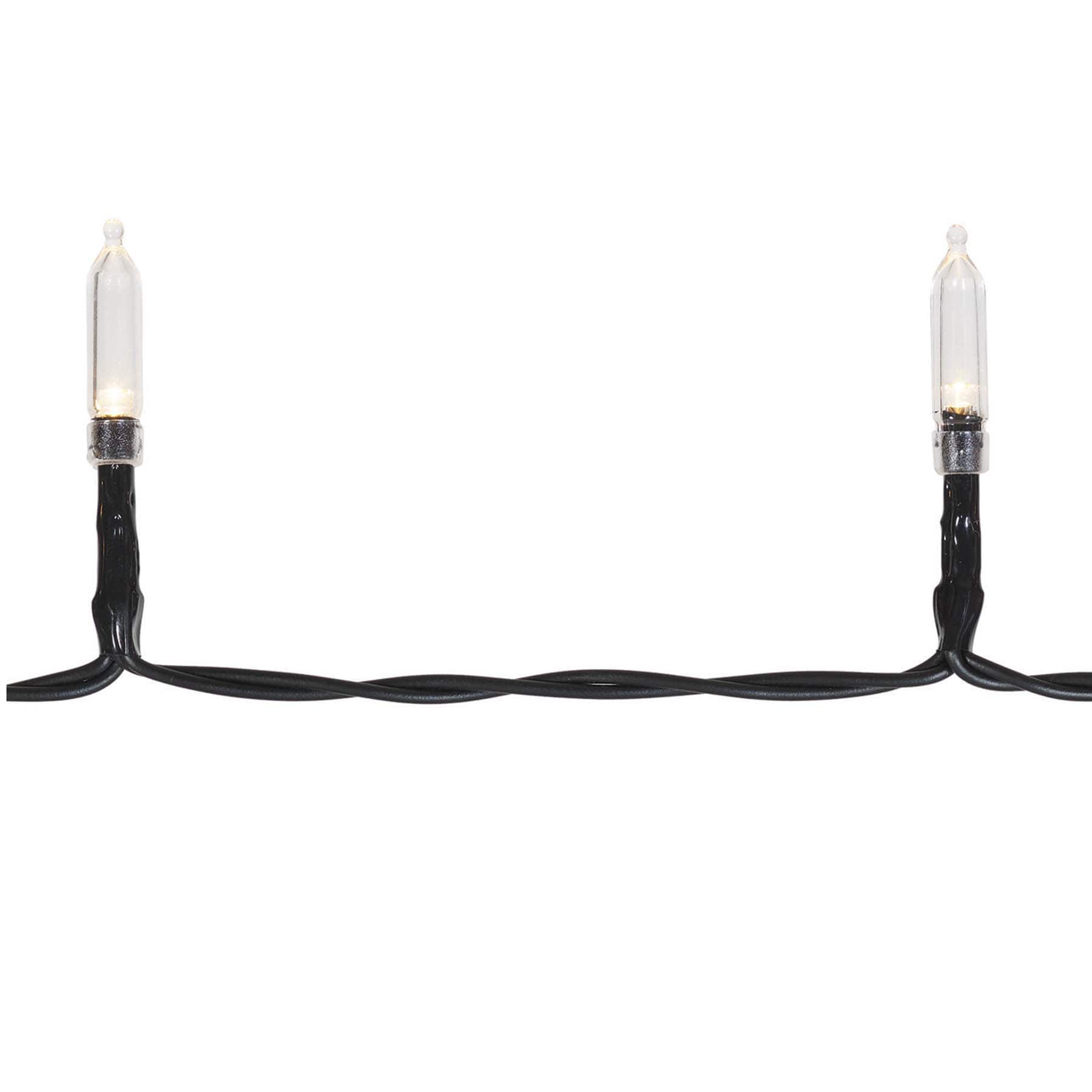 100-Count Solar LED Euro String Lights with Black Wire