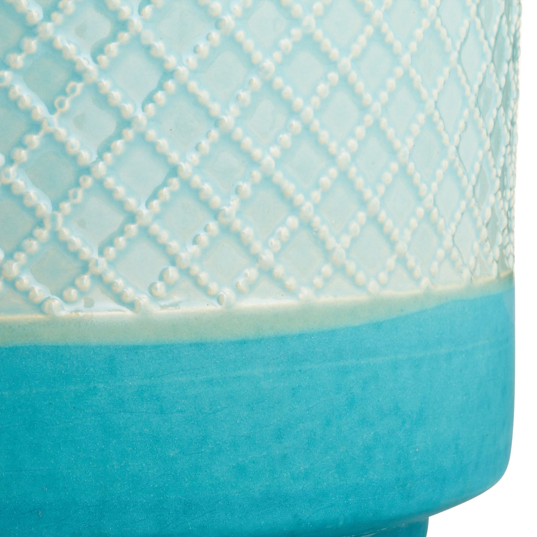 Indoor Blue Reactive Glaze Diamond Pot, Large