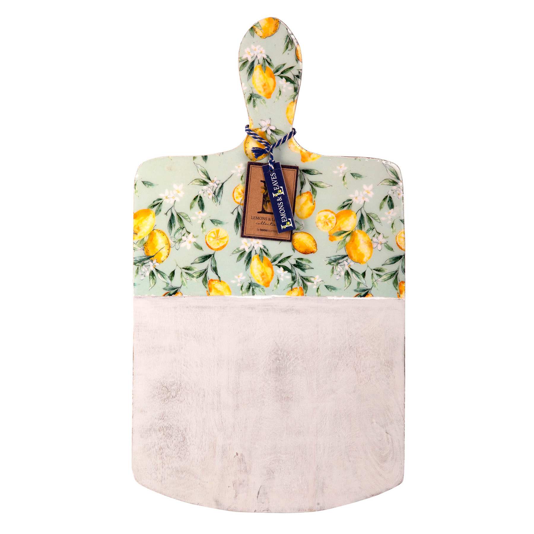 Lemon Print Round Bottom Cutting Board, 18"
