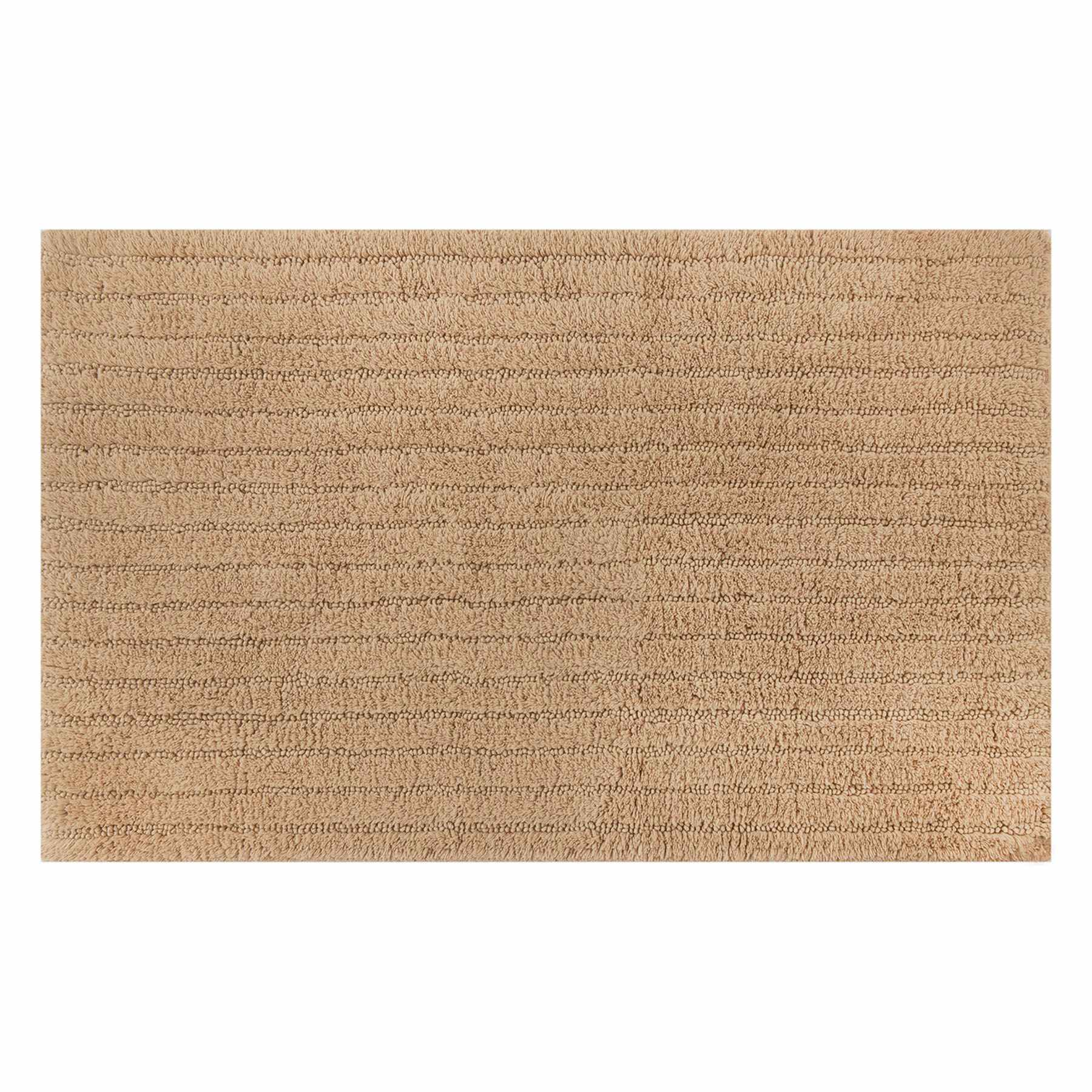 Found & Fable Tan Striped High-Low Bath Rug, 20x30