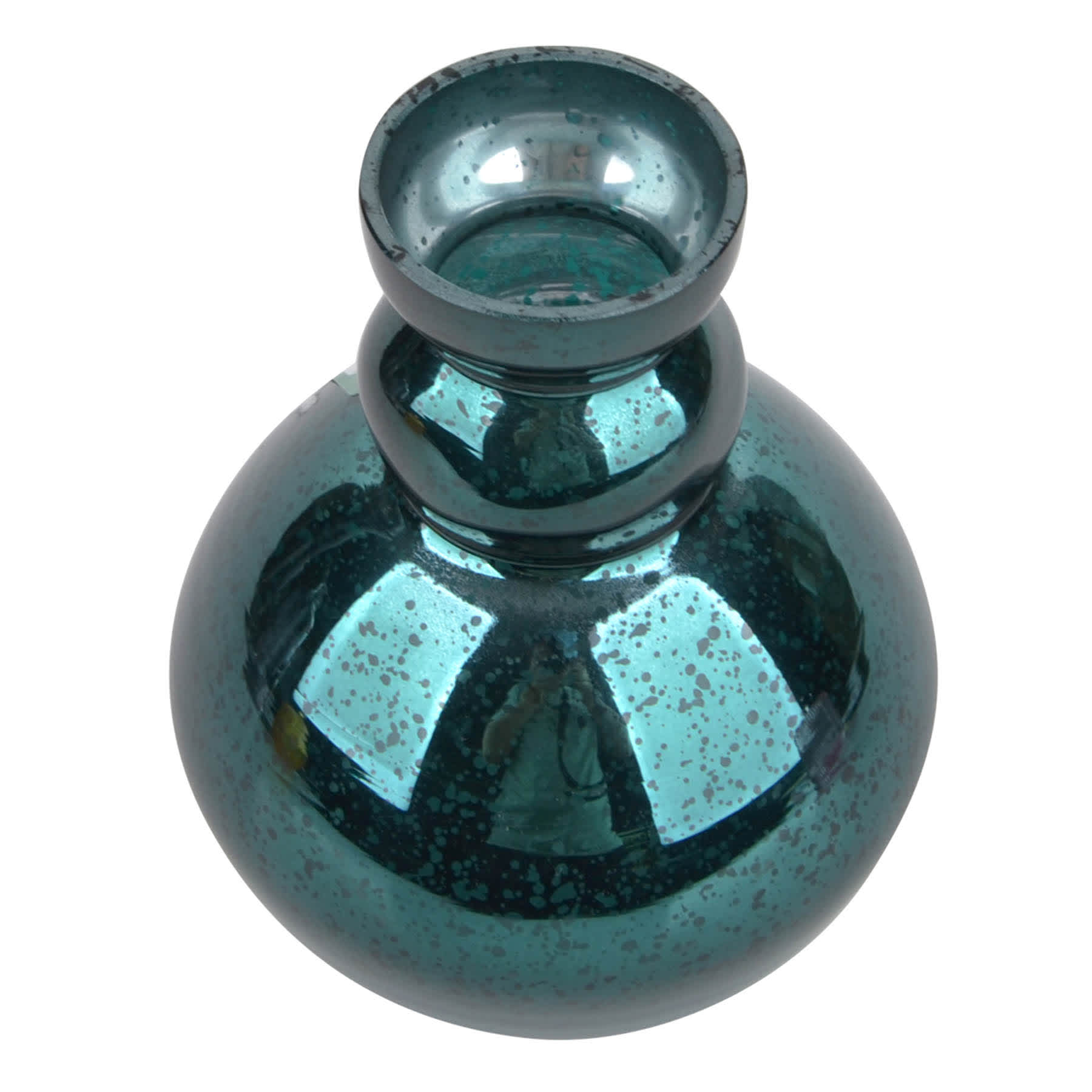 Found & Fable Dark Green Mercury Glass Vase, 5"