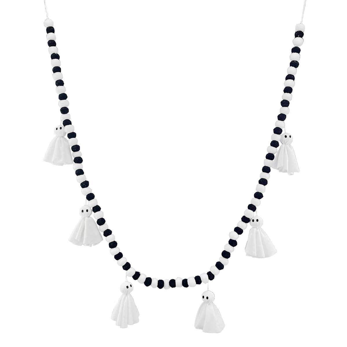 Halloween Ghost Ball Garland, 72"