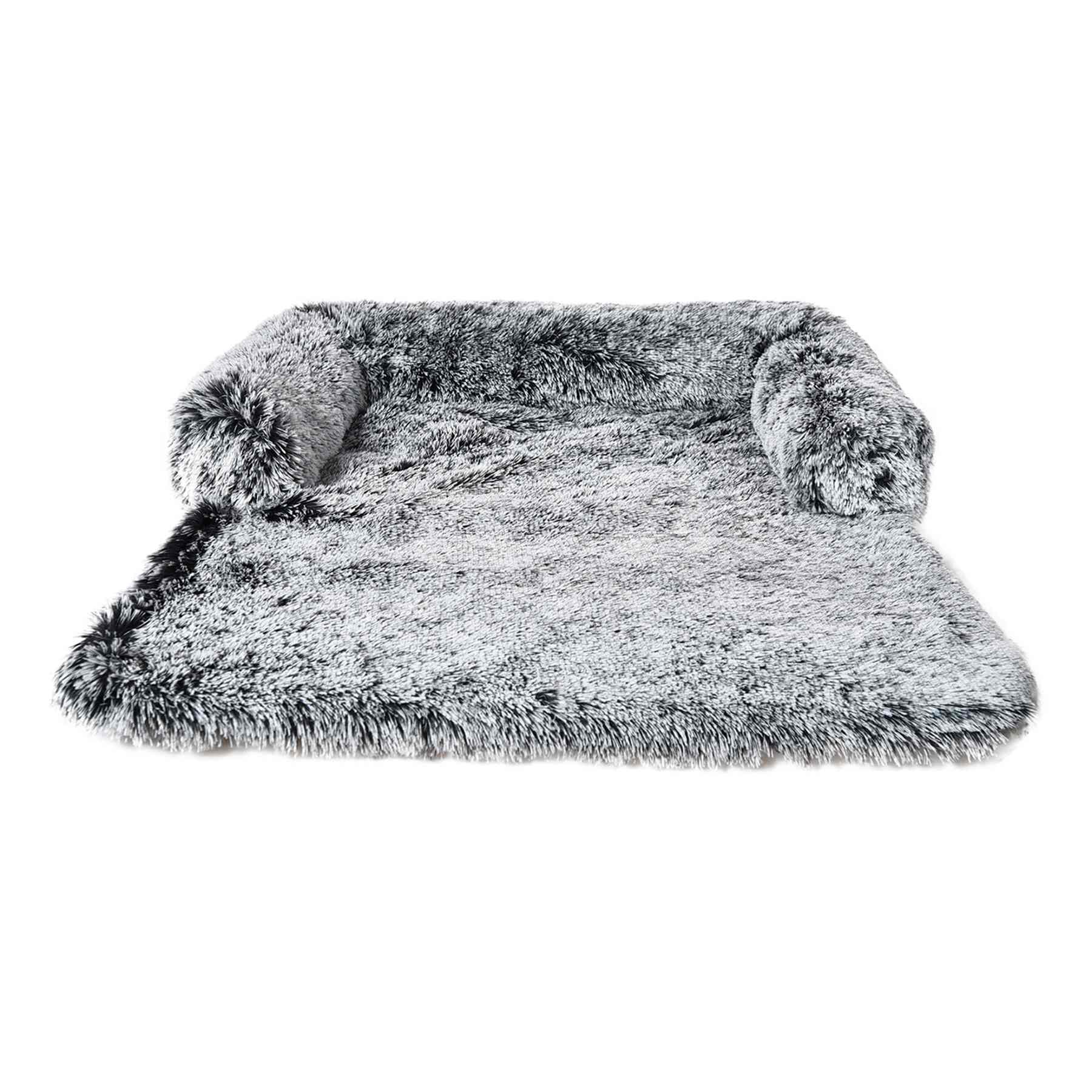 Grey Faux Fur Pet Couch Sofa, Extra Large
