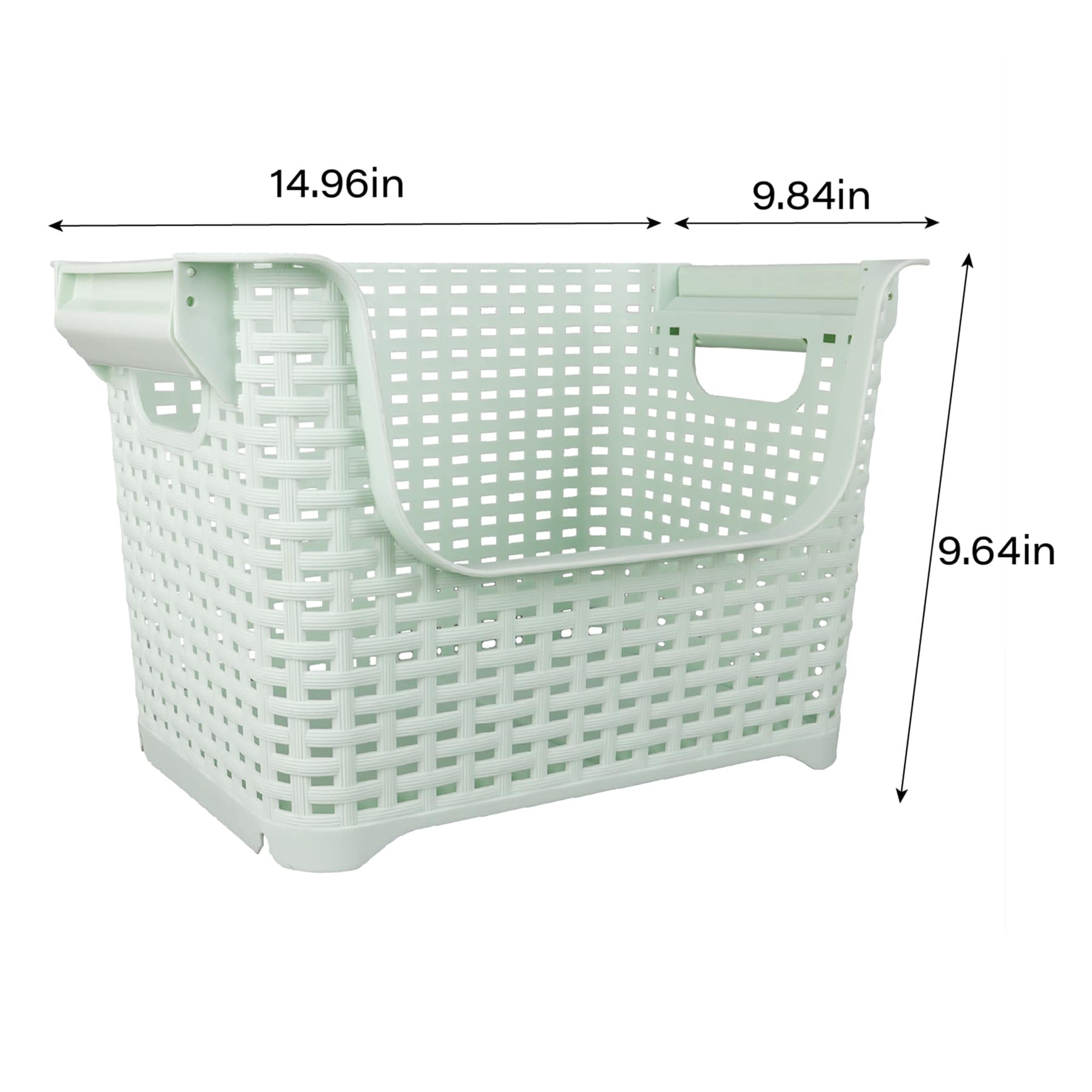 Crossover Weave Stackable Storage Basket, Mint