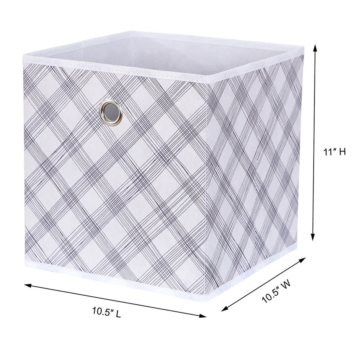 Grey Square Crossover Foldable Fabric Square Bin