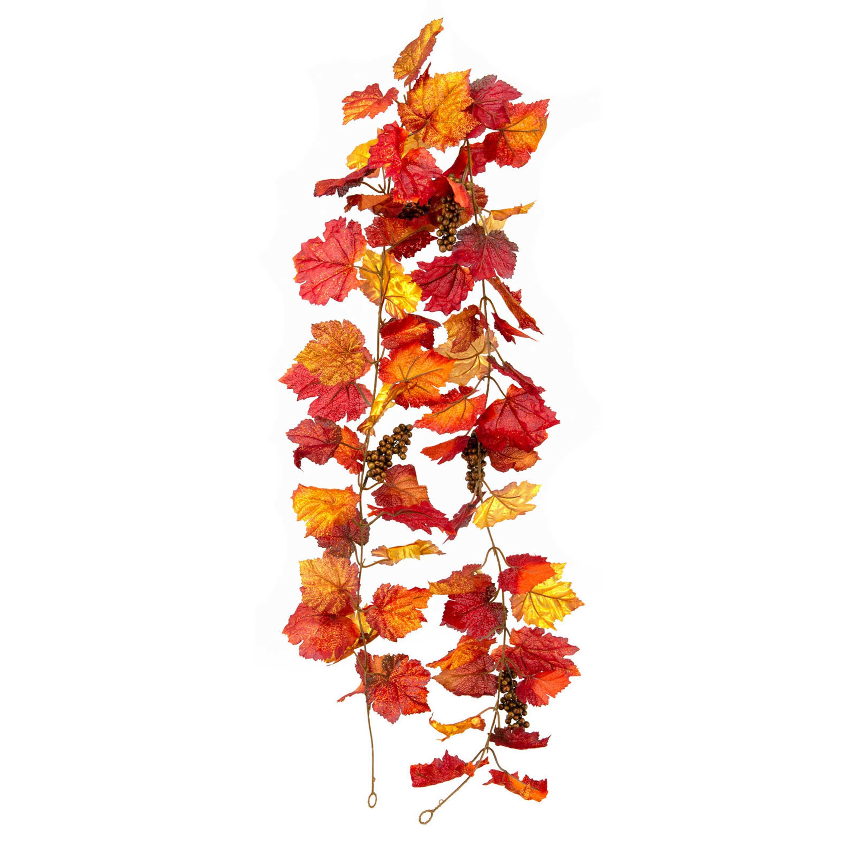 Assorted Grape Leaf & Berry Spray Garland, 6'