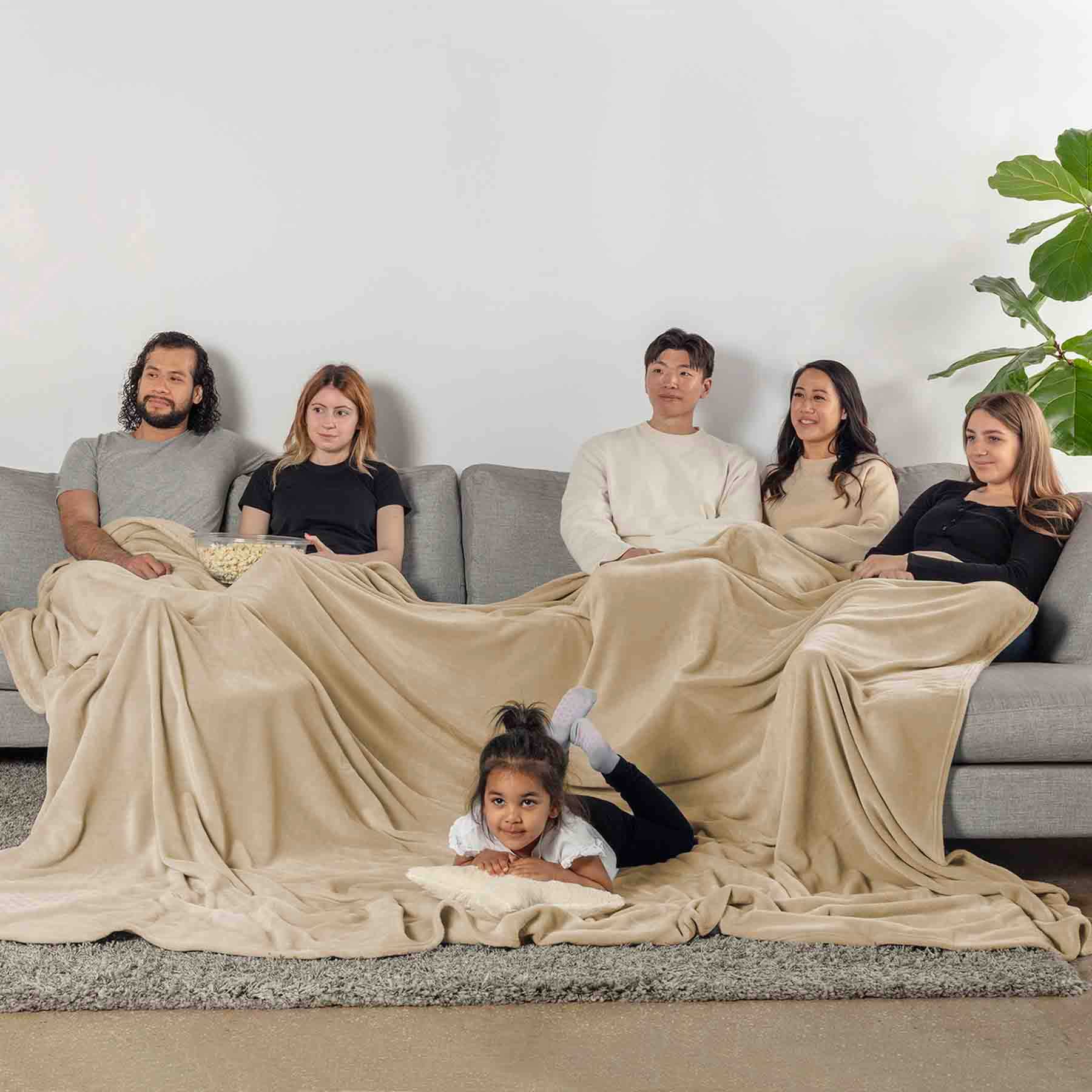 Honeybloom Brown Oversized Family Blanket, 120"
