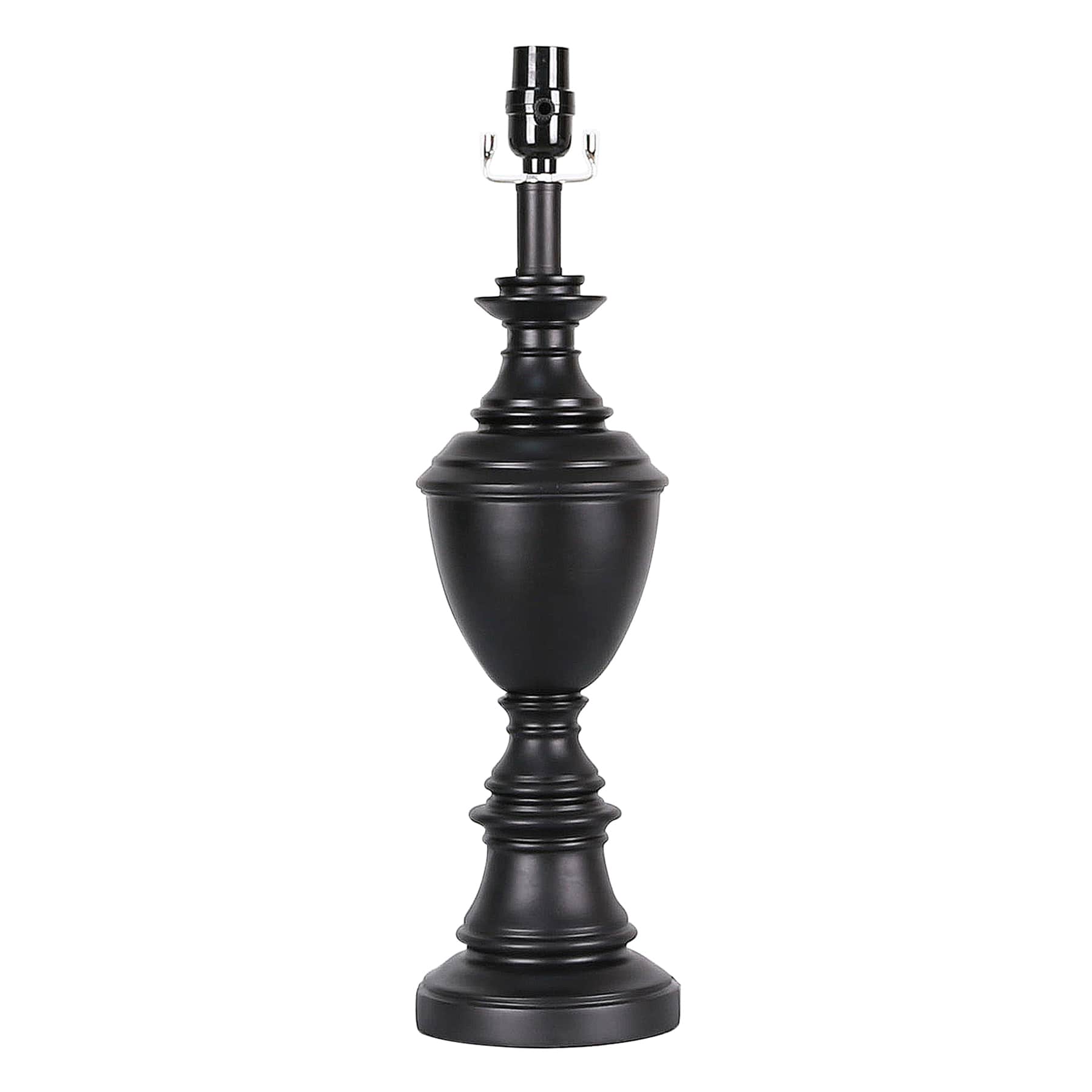 Black Turn Style Metal Medium Table Lamp Base, 21"