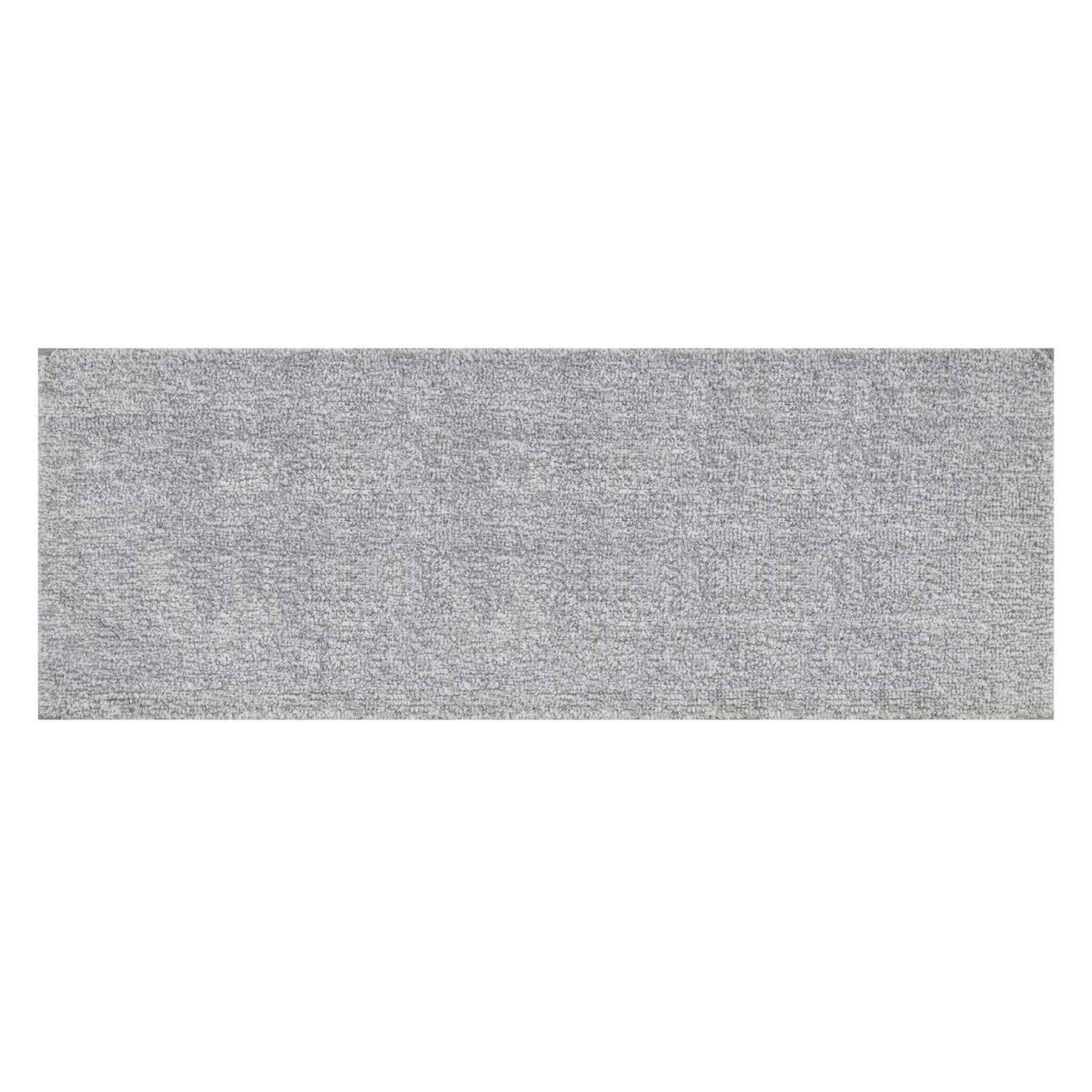 Striped Light Grey And White Bath Runner 22X60