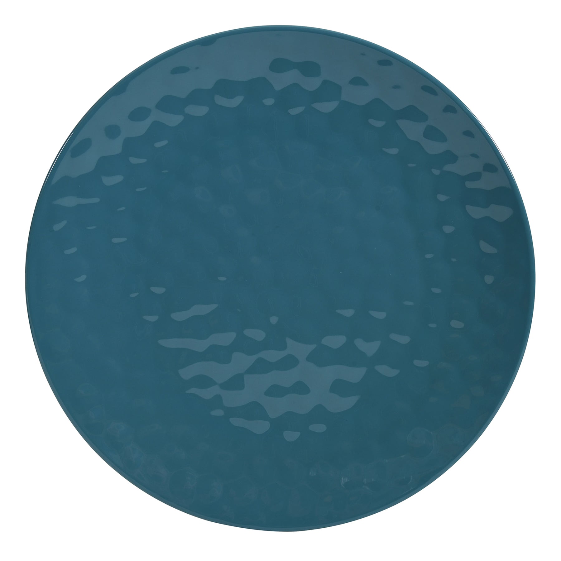 Embossed Melamine Dinner Plate, Turquoise